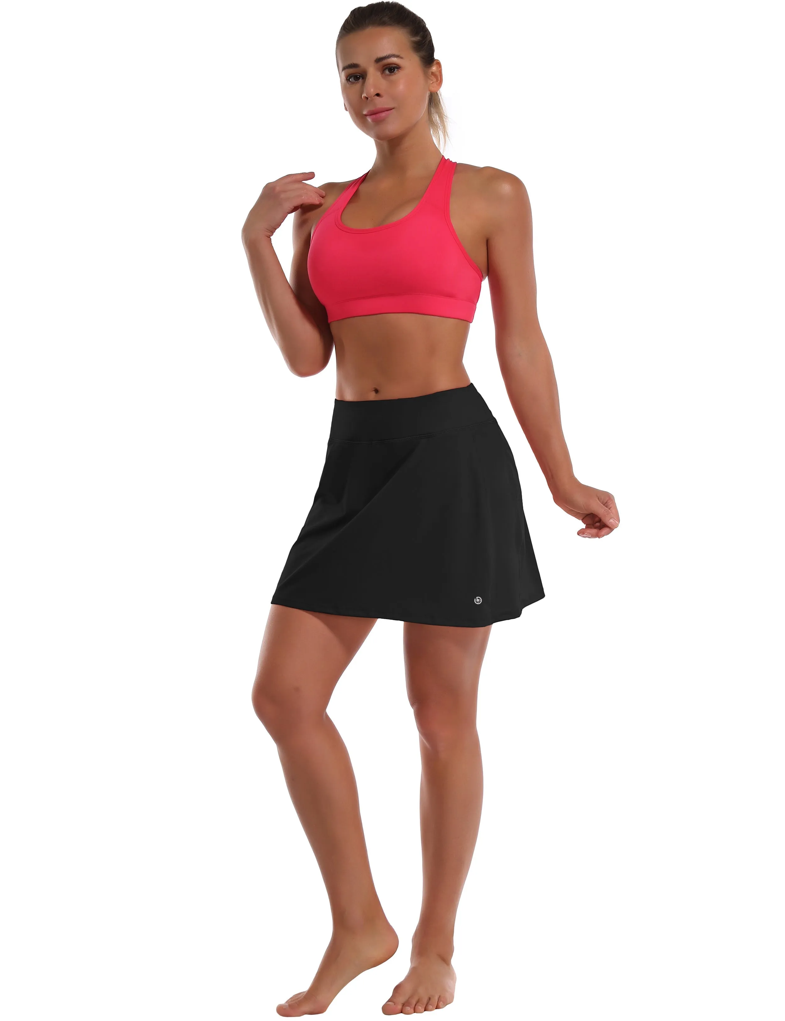 Athletic Tennis Golf Skort with Pocket Shorts black_Jogging