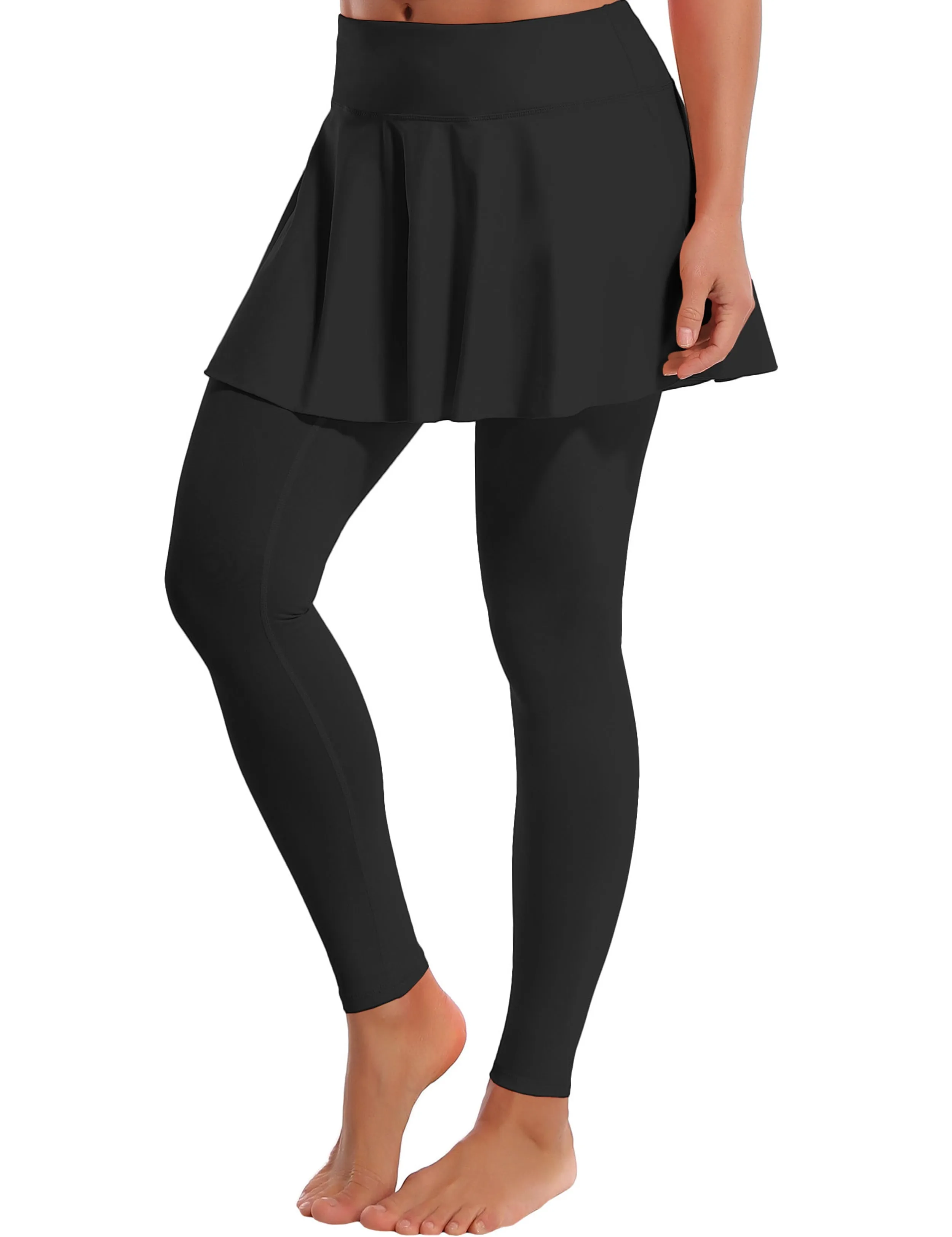 Athletic Tennis Golf Skort with Pocket Shorts black_Tall Size