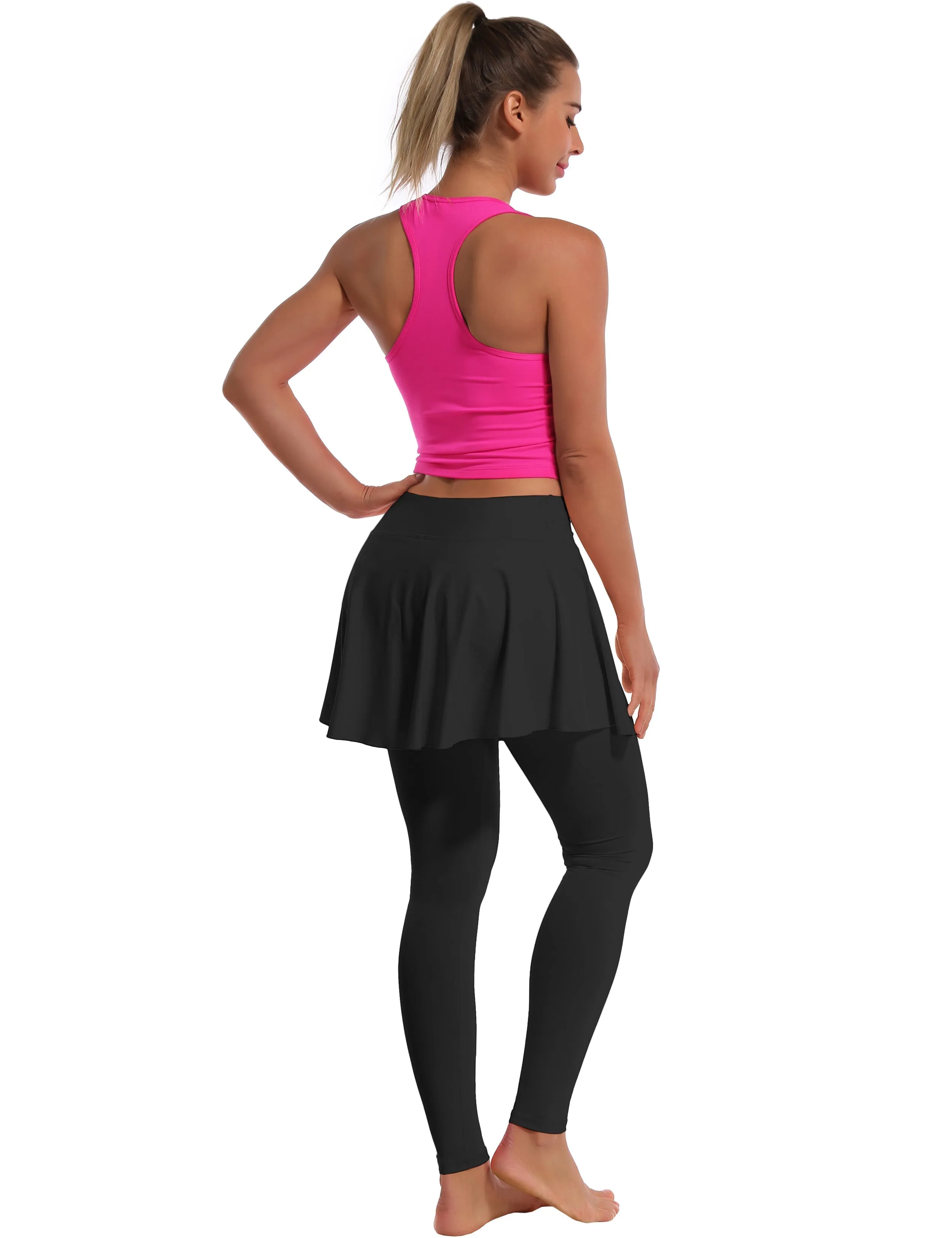 Athletic Tennis Golf Skort with Pocket Shorts black_Tall Size