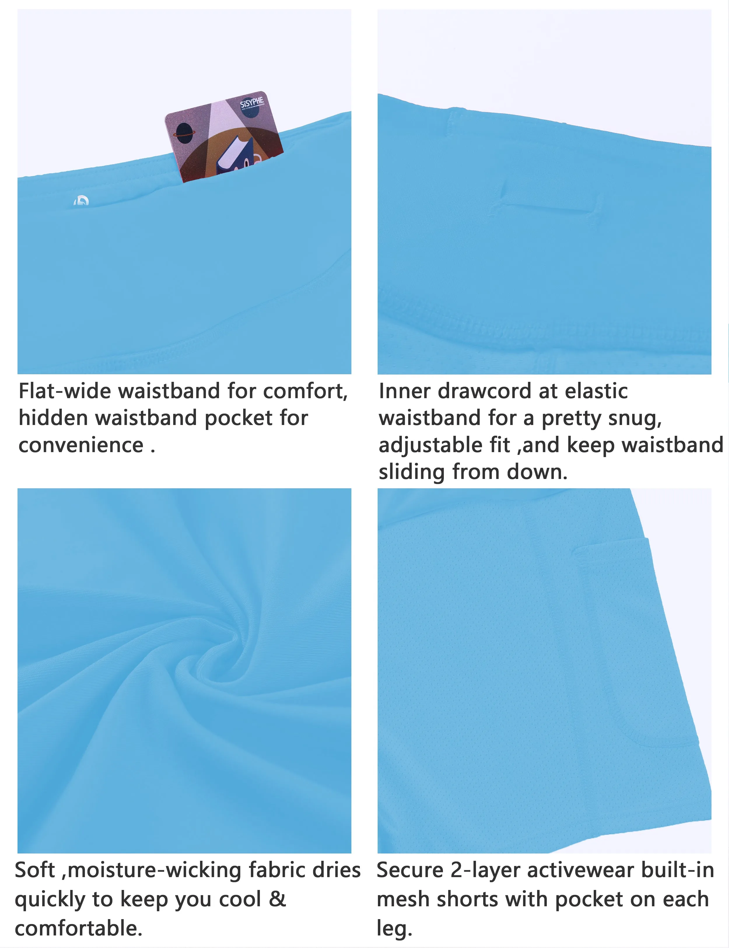 Athletic Tennis Golf Skort with Pocket Shorts blue_Biking