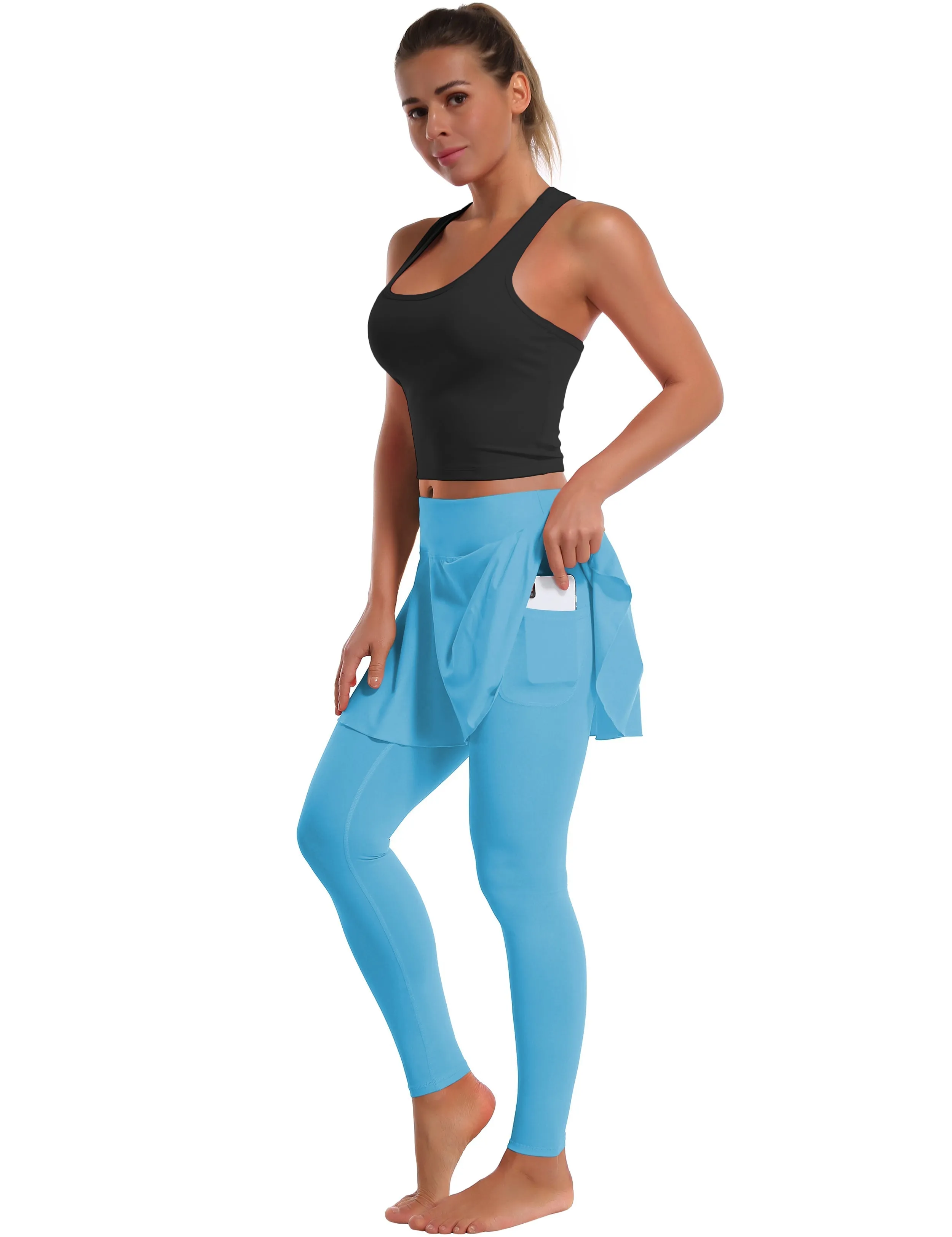 Athletic Tennis Golf Skort with Pocket Shorts blue_Tall Size