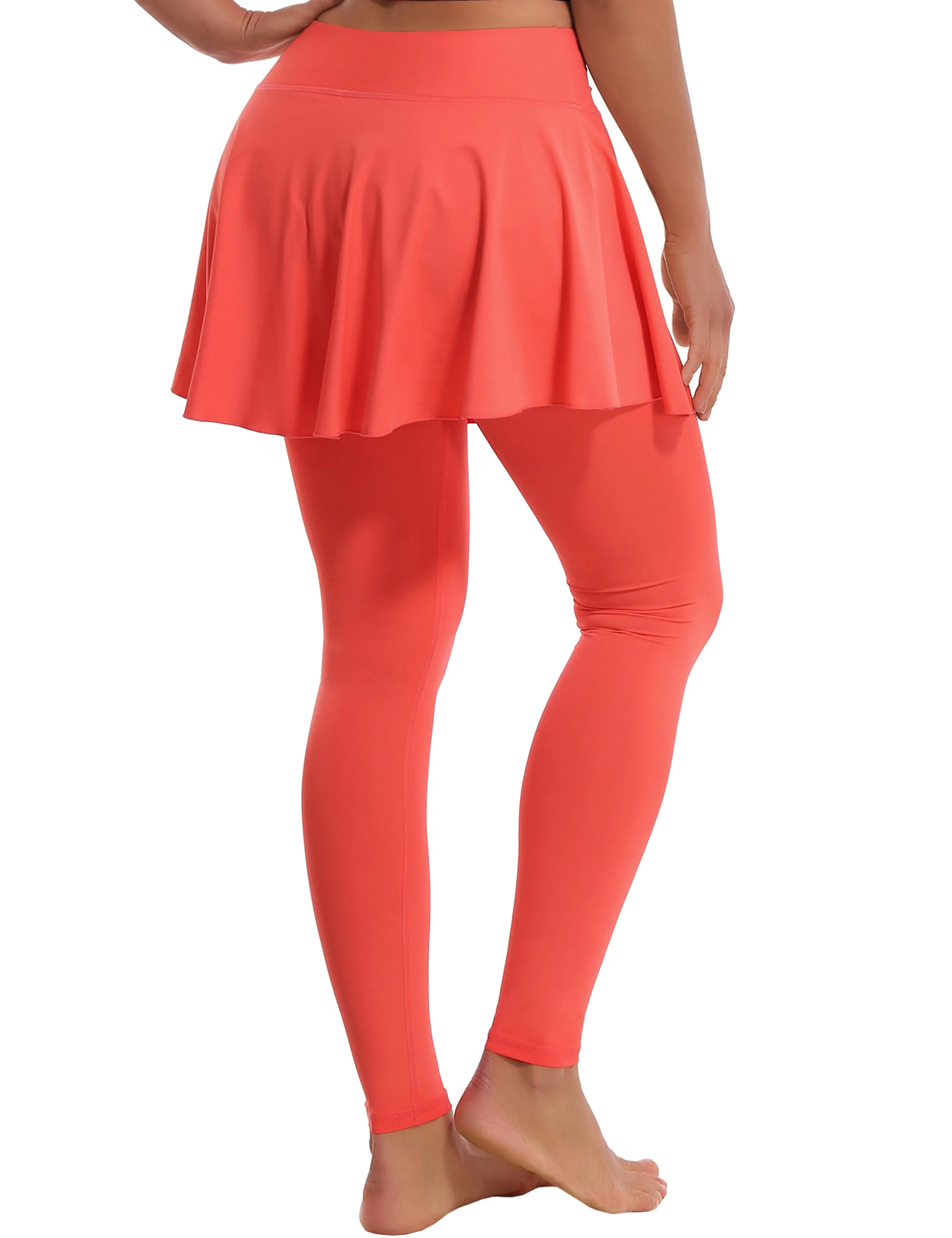 Athletic Tennis Golf Skort with Pocket Shorts coral_Tall Size