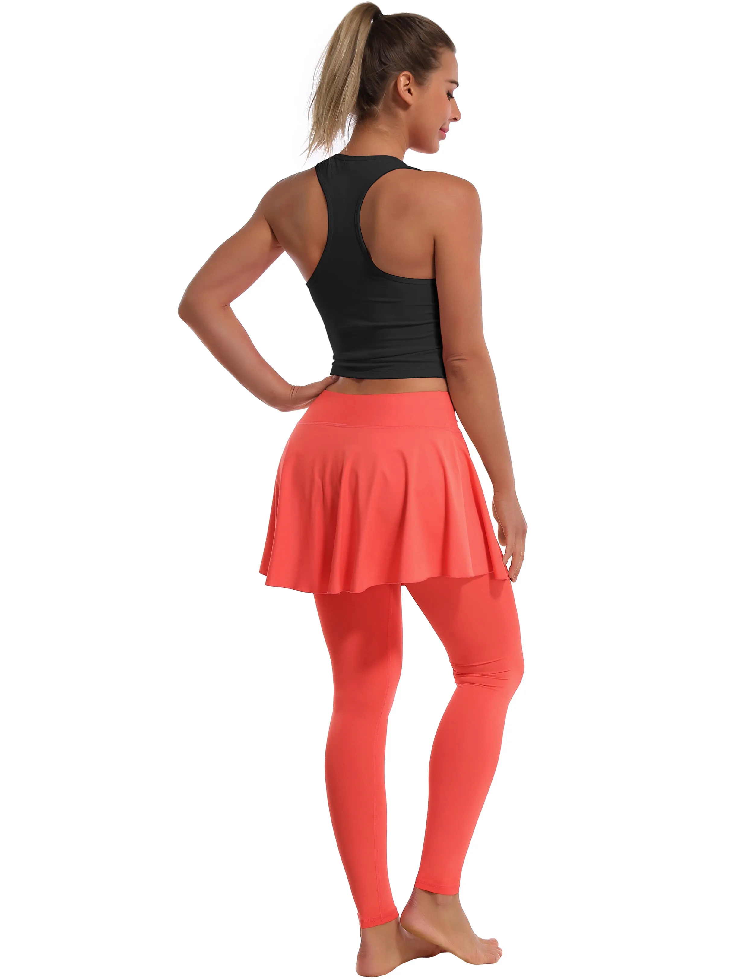 Athletic Tennis Golf Skort with Pocket Shorts coral_yogastudio