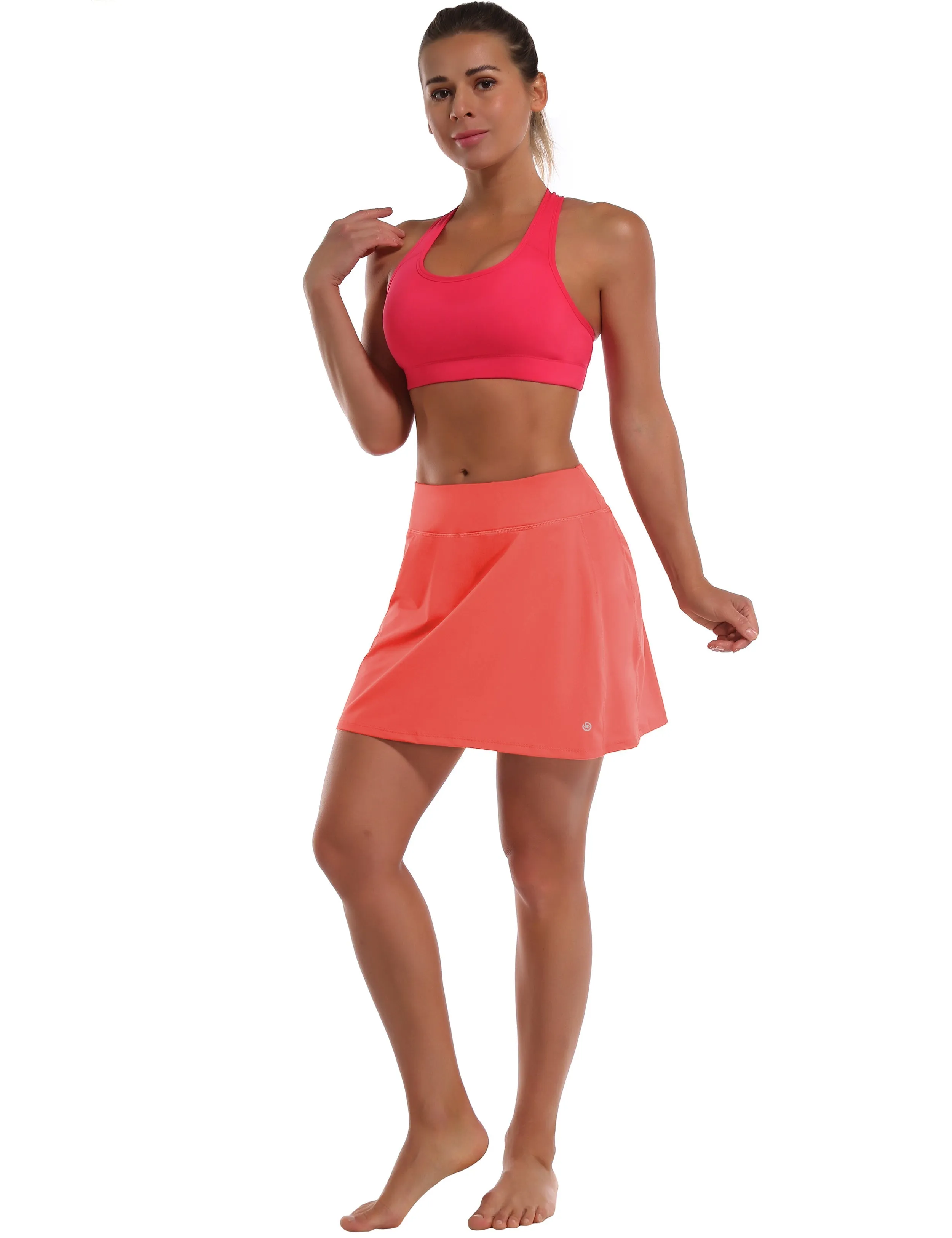 Athletic Tennis Golf Skort with Pocket Shorts coral_yogastudio