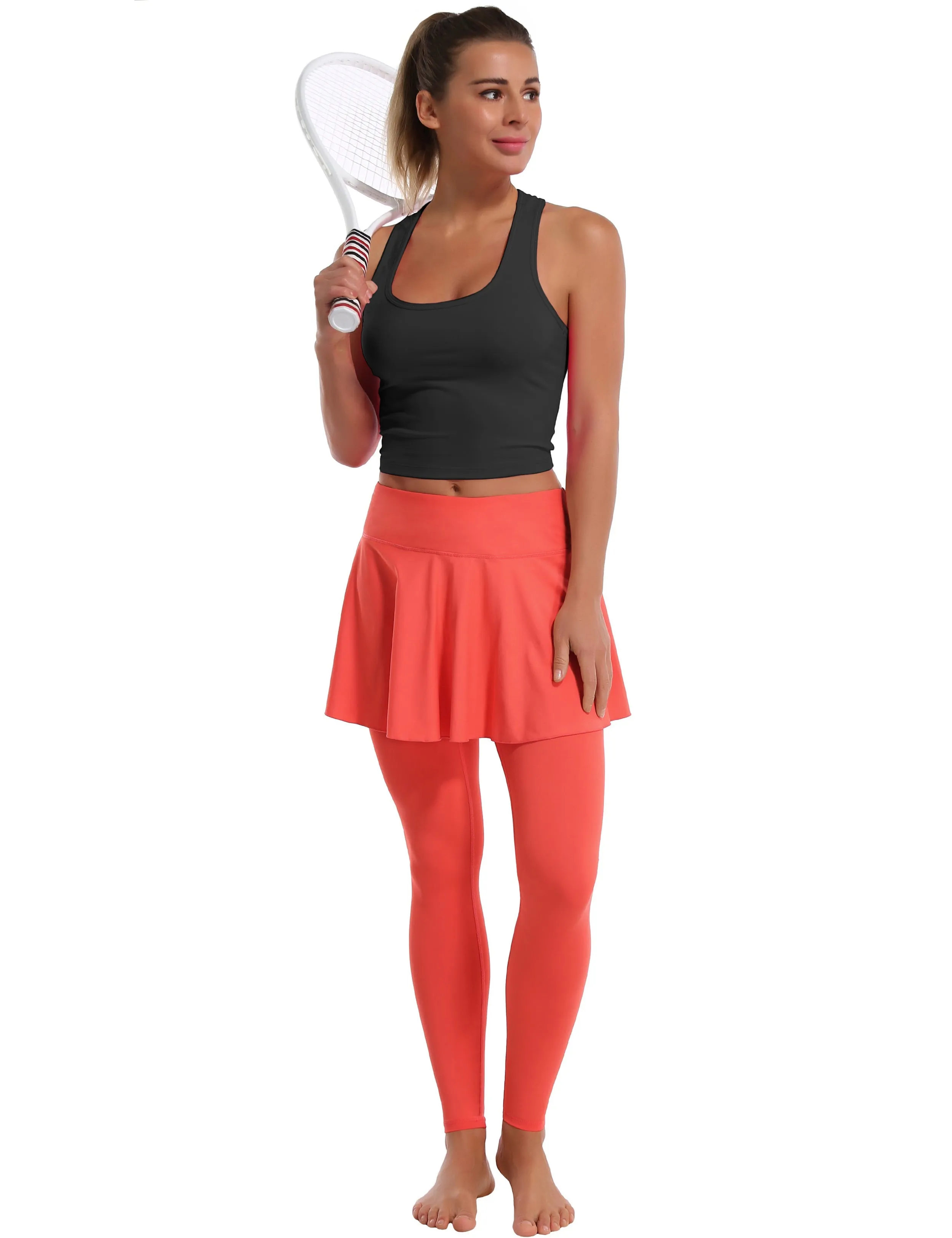 Athletic Tennis Golf Skort with Pocket Shorts coral_yogastudio
