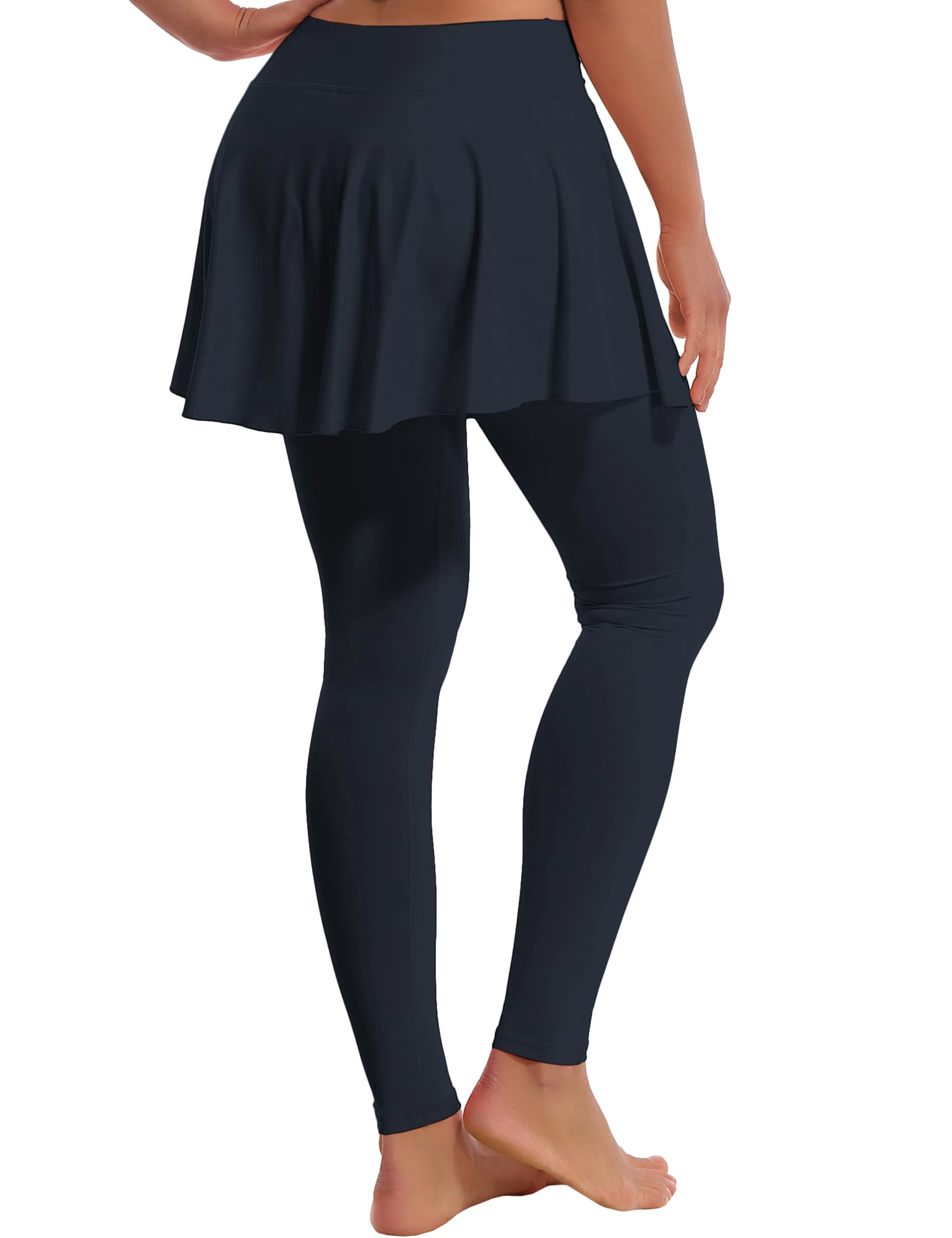 Athletic Tennis Golf Skort with Pocket Shorts darknavy_yogastudio
