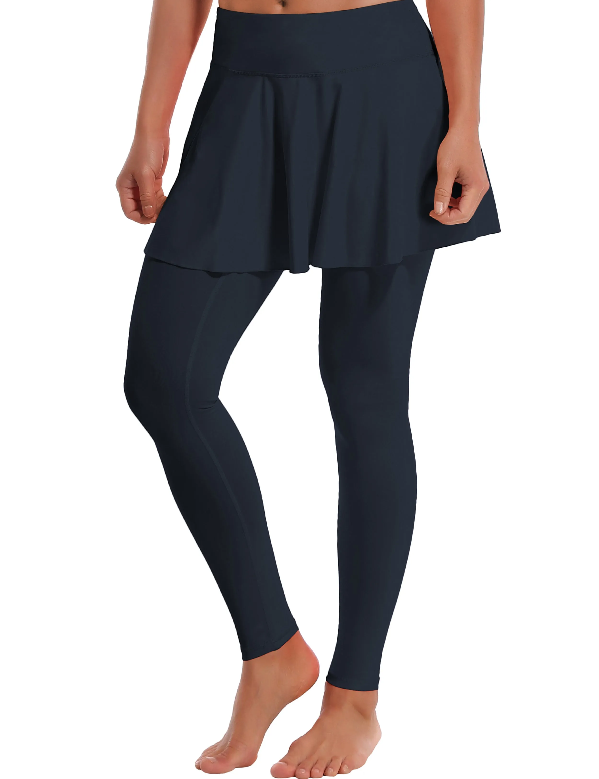 Athletic Tennis Golf Skort with Pocket Shorts darknavy_yogastudio