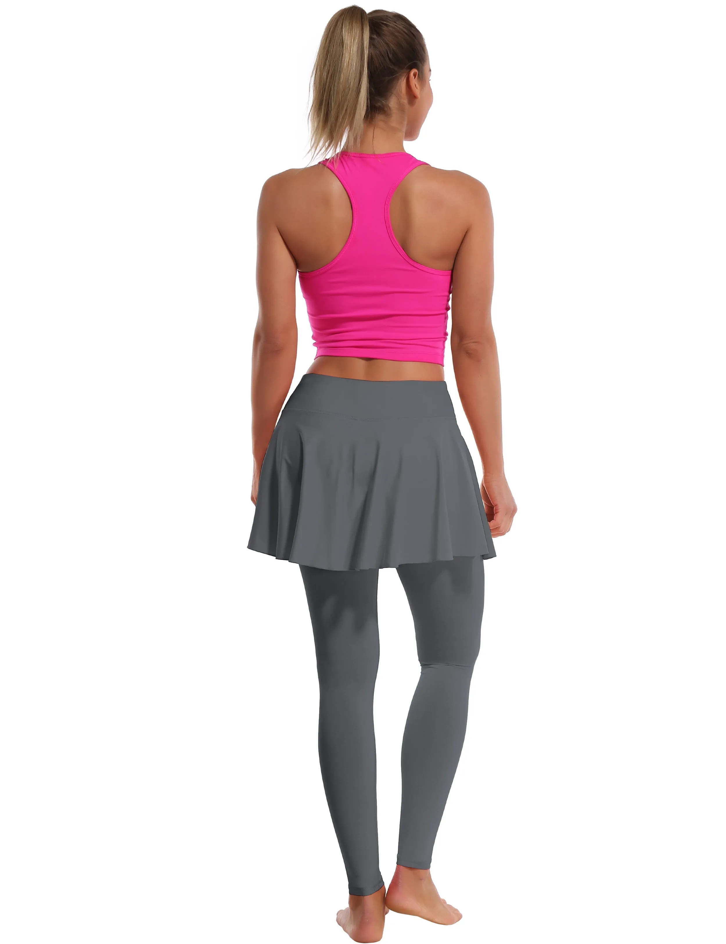 Athletic Tennis Golf Skort with Pocket Shorts gray_yogastudio