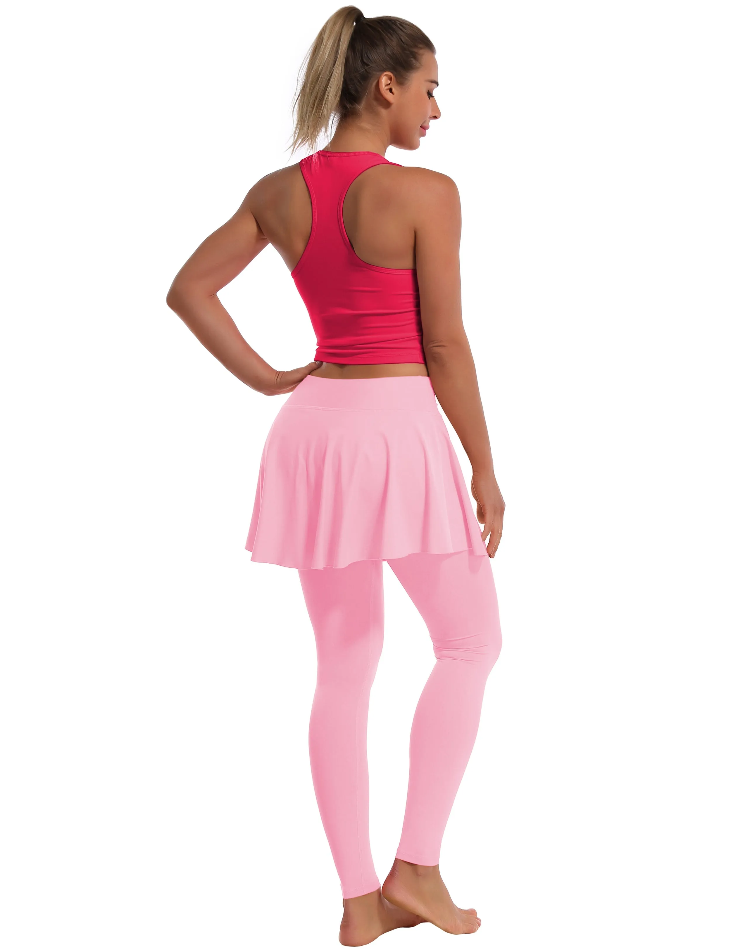Athletic Tennis Golf Skort with Pocket Shorts lightpink_yogastudio