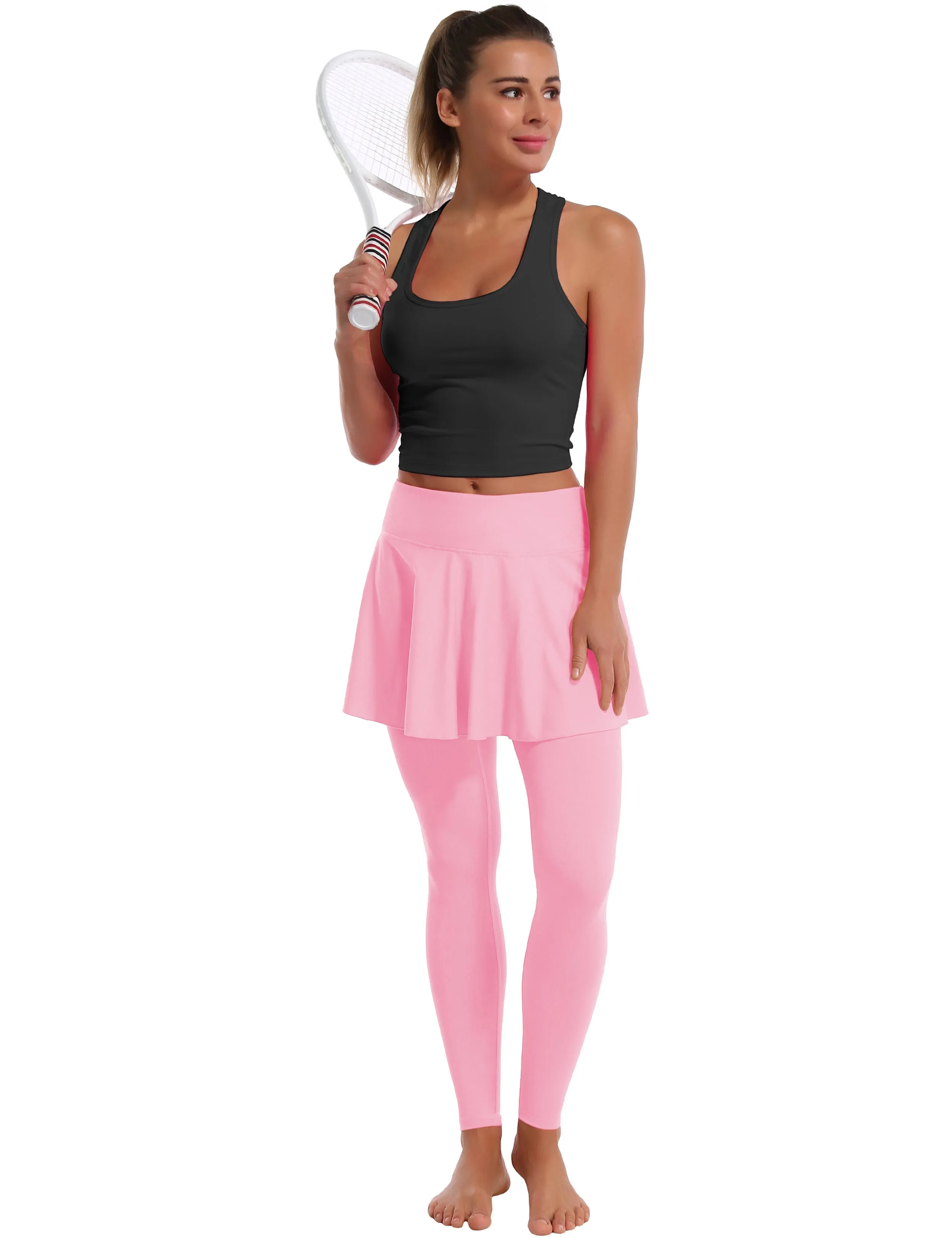 Athletic Tennis Golf Skort with Pocket Shorts lightpink_yogastudio