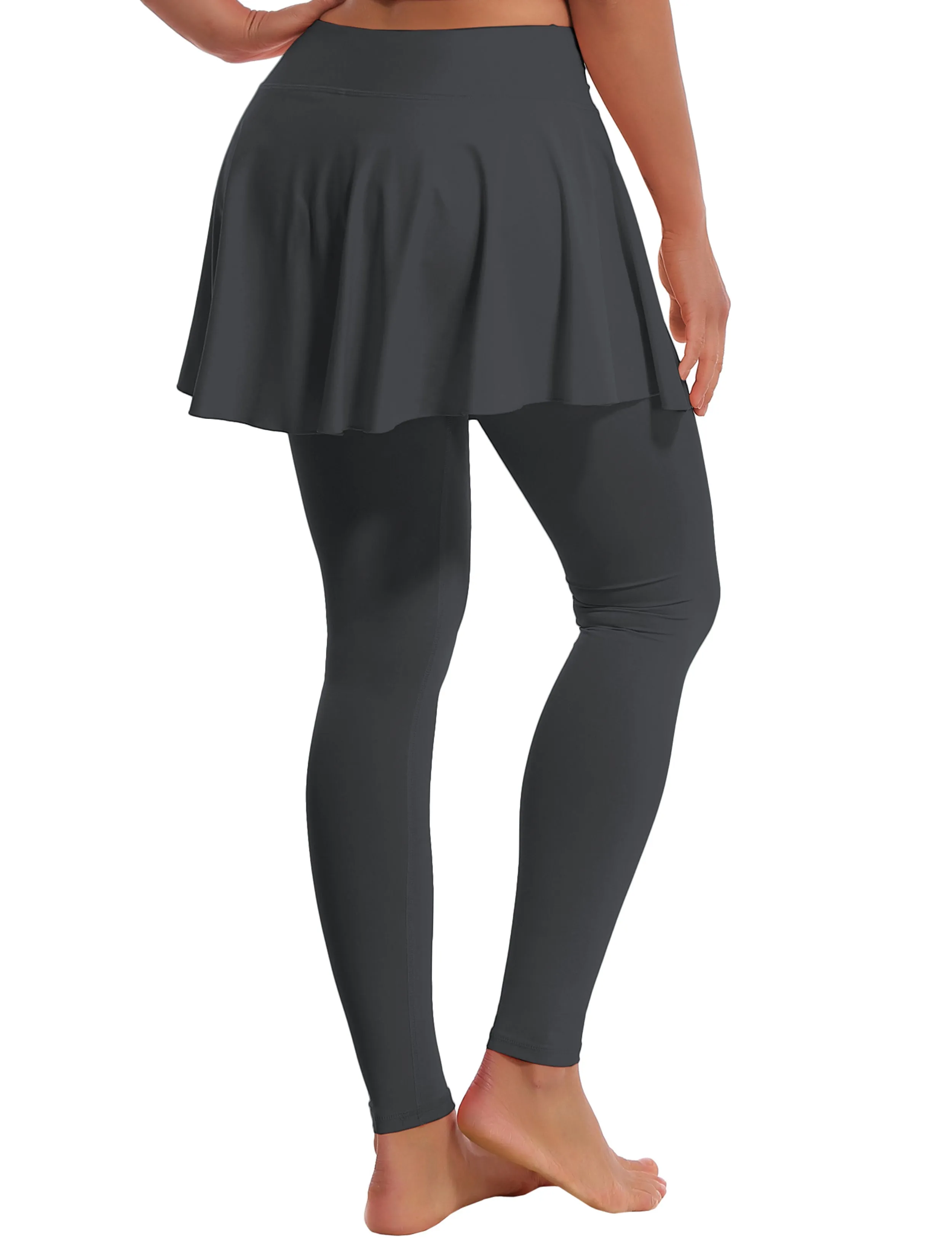 Athletic Tennis Golf Skort with Pocket Shorts shadowcharcoal_yogastudio