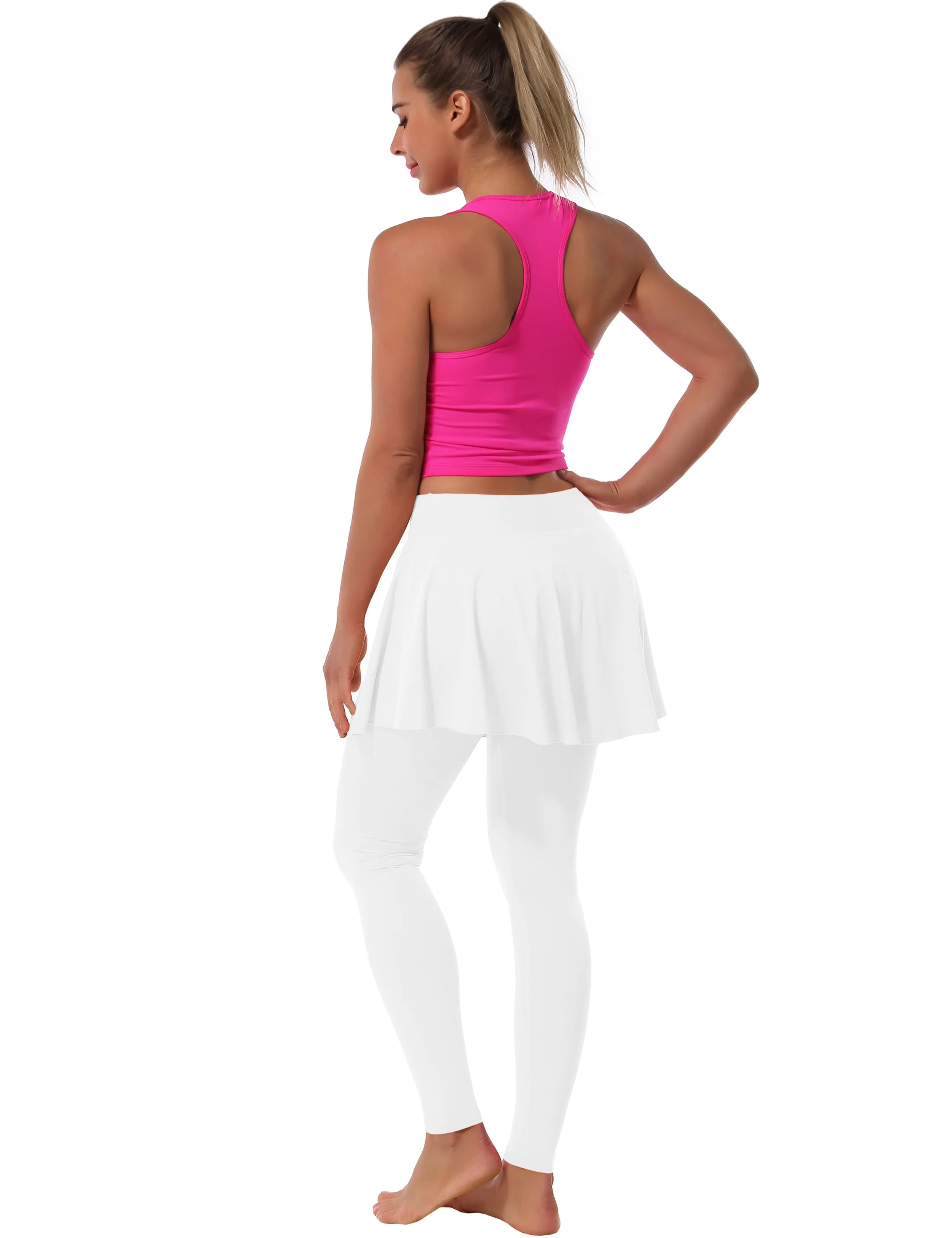 Athletic Tennis Golf Skort with Pocket Shorts white_Biking