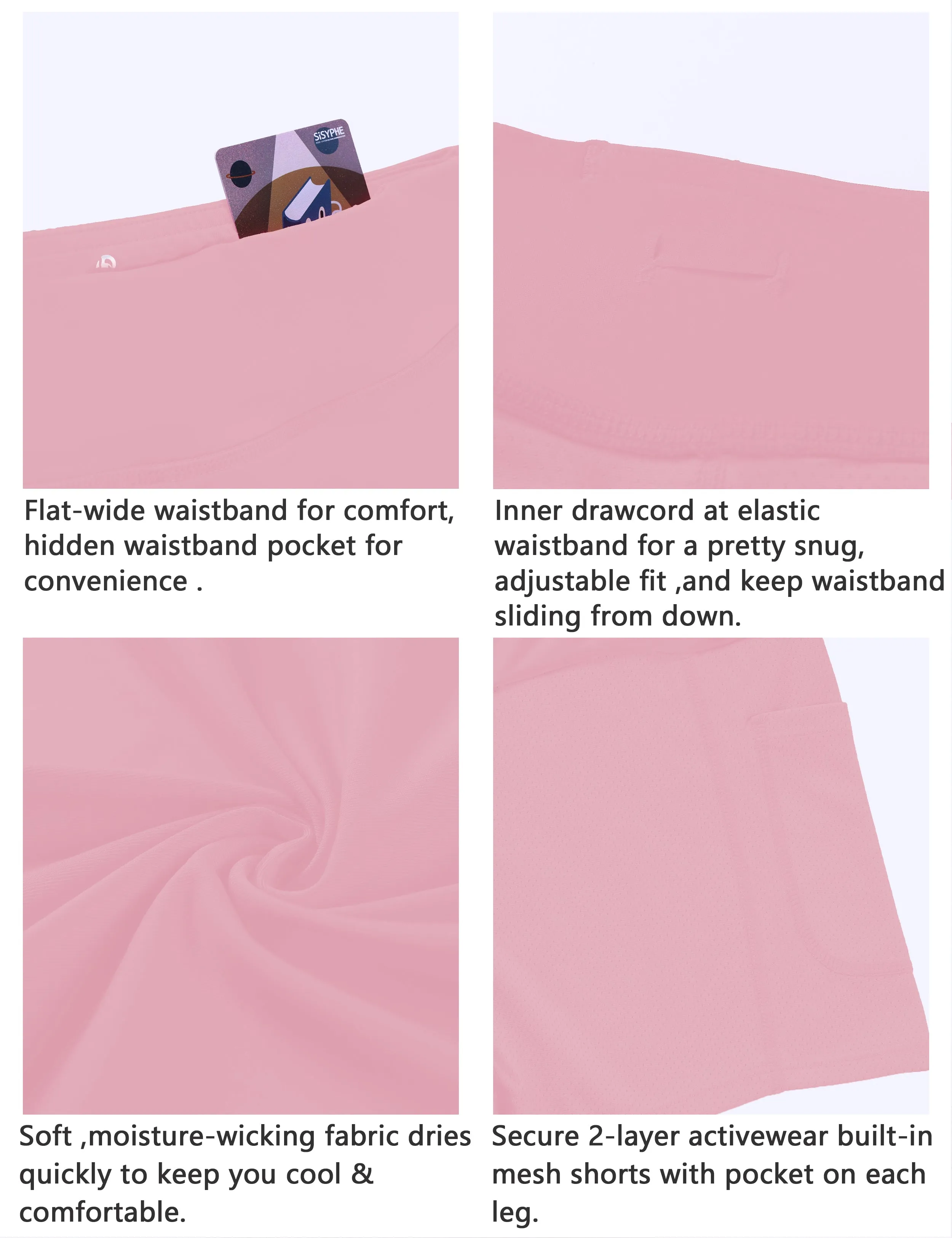 Athletic Tennis Golf Skort with Pockets Shorts lightpink_Biking