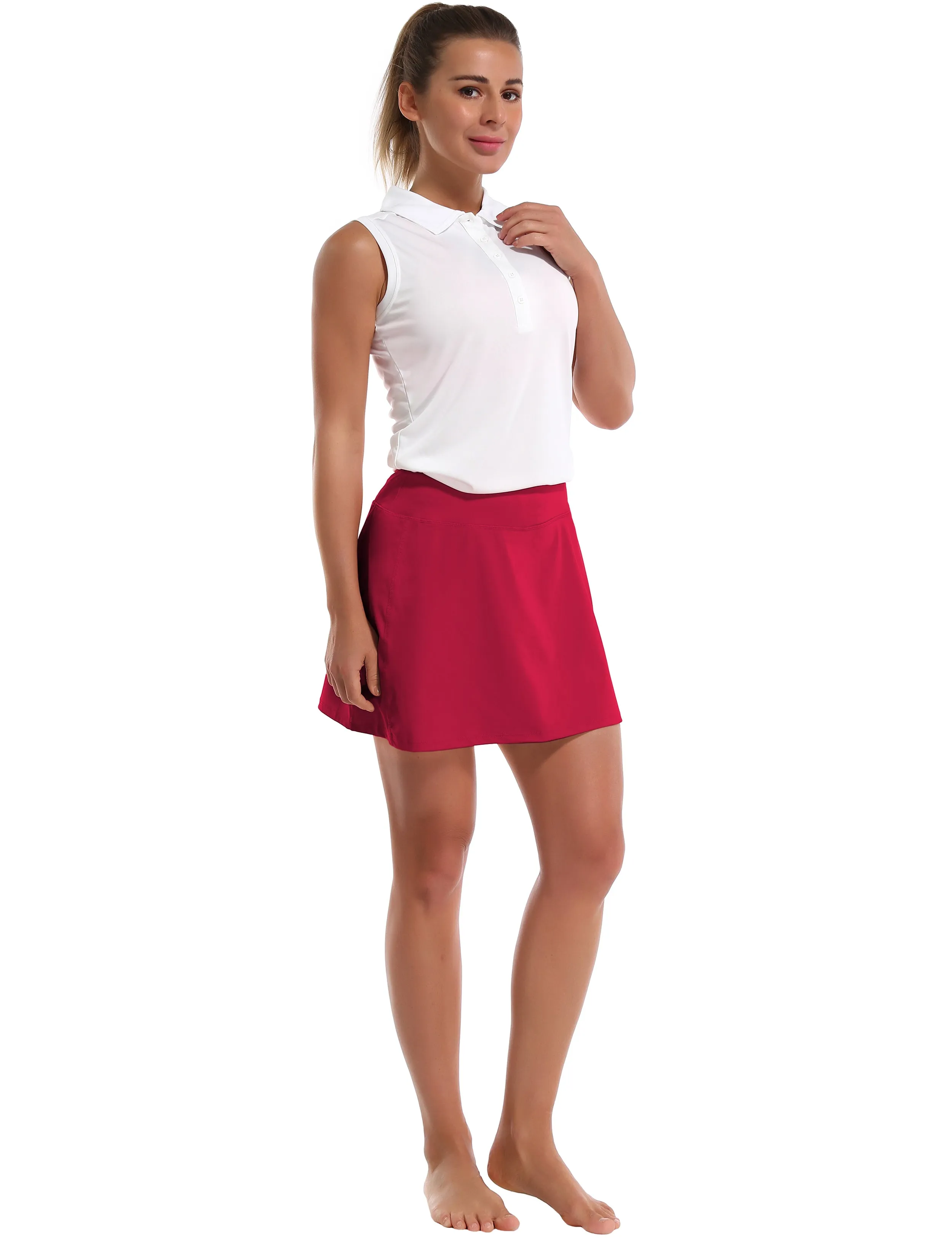 Athletic Tennis Golf Skort with Pockets Shorts rosecoral_Tall Size