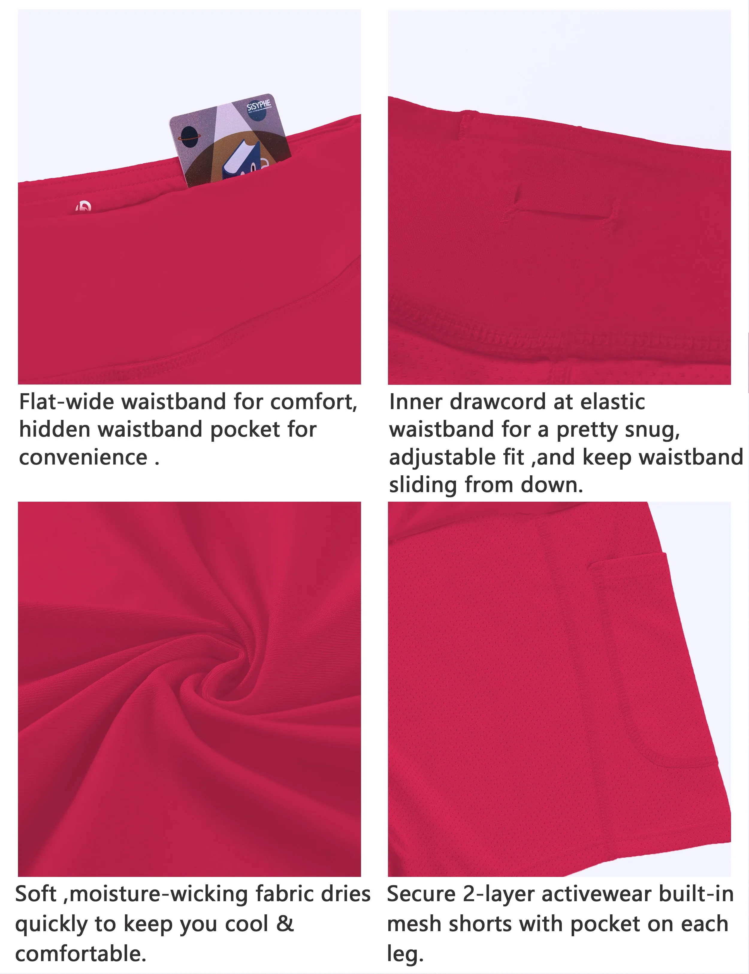 Athletic Tennis Golf Skort with Pockets Shorts rosecoral_Tall Size