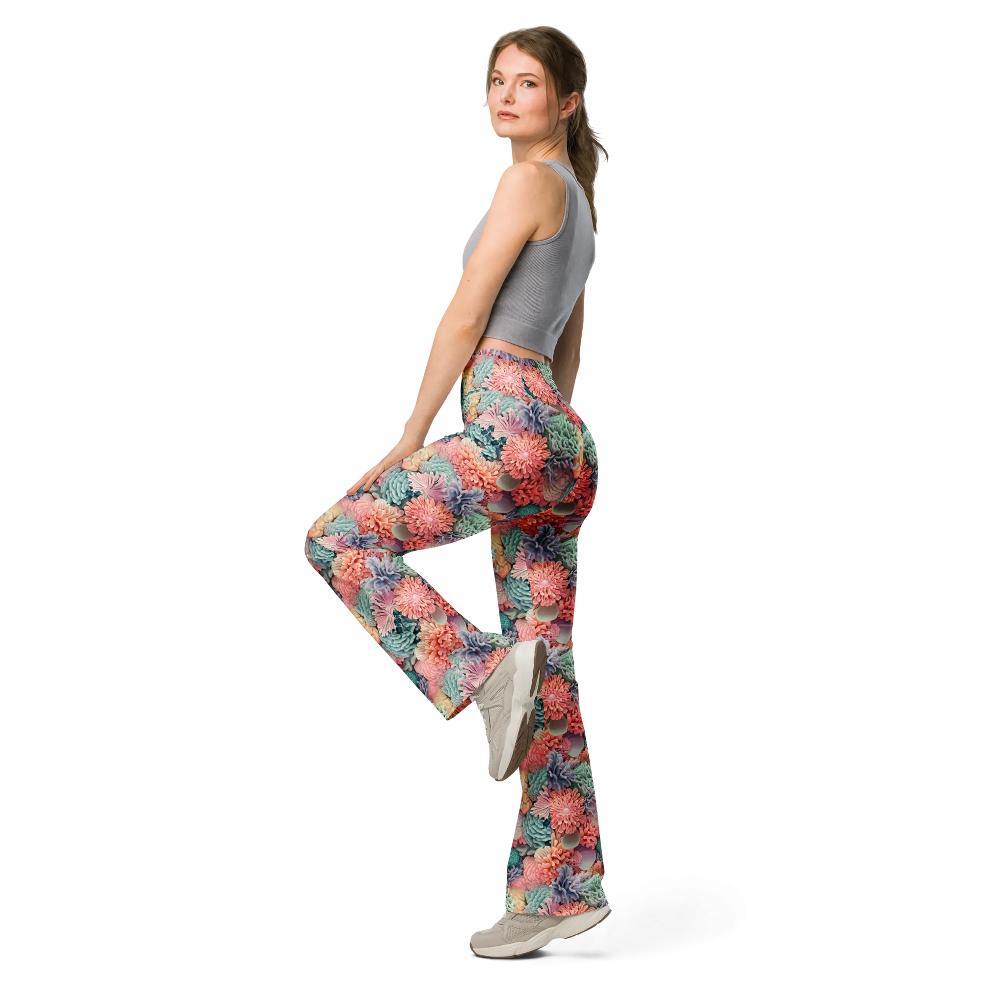 Bright Coral Flare Leggings
