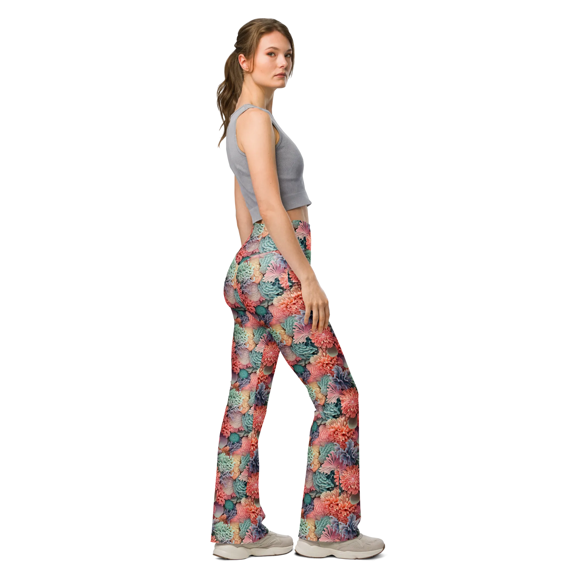 Bright Coral Flare Leggings