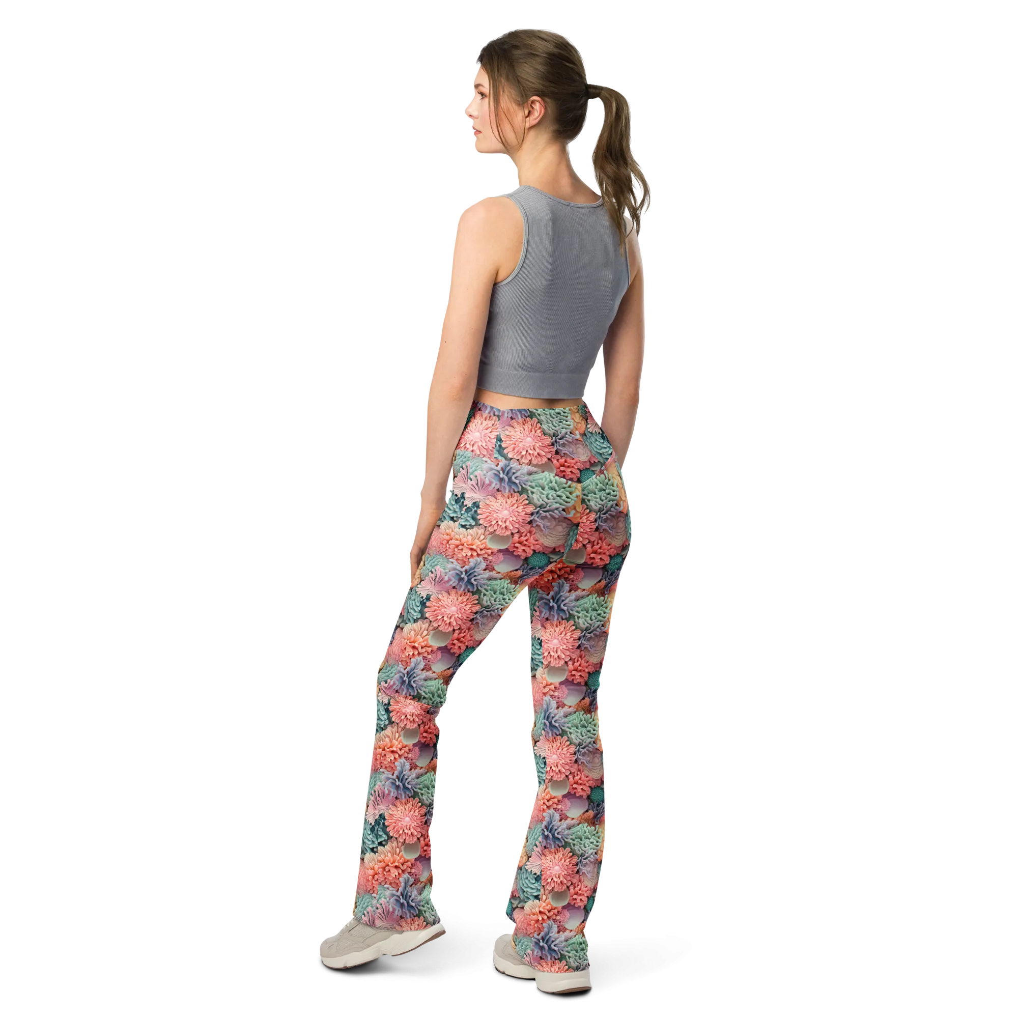 Bright Coral Flare Leggings