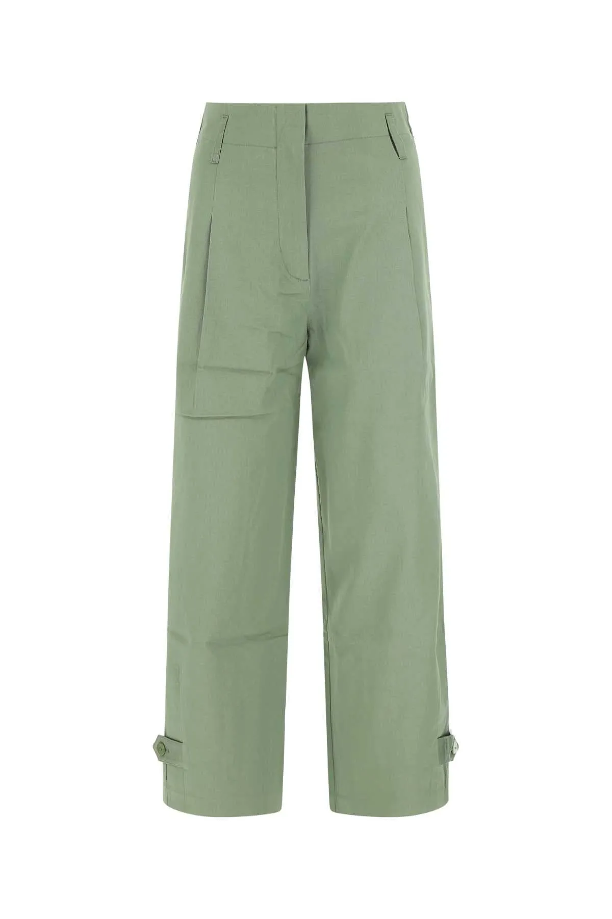 Cult Gaia Buttoned Hem Cropped Trousers
