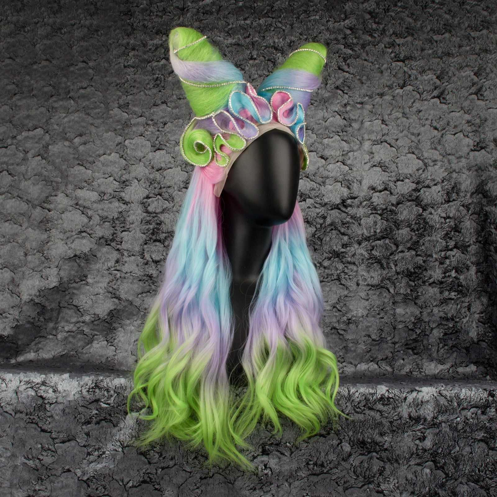 Devils's Horns Cosplay Drag Queen Styled Wig