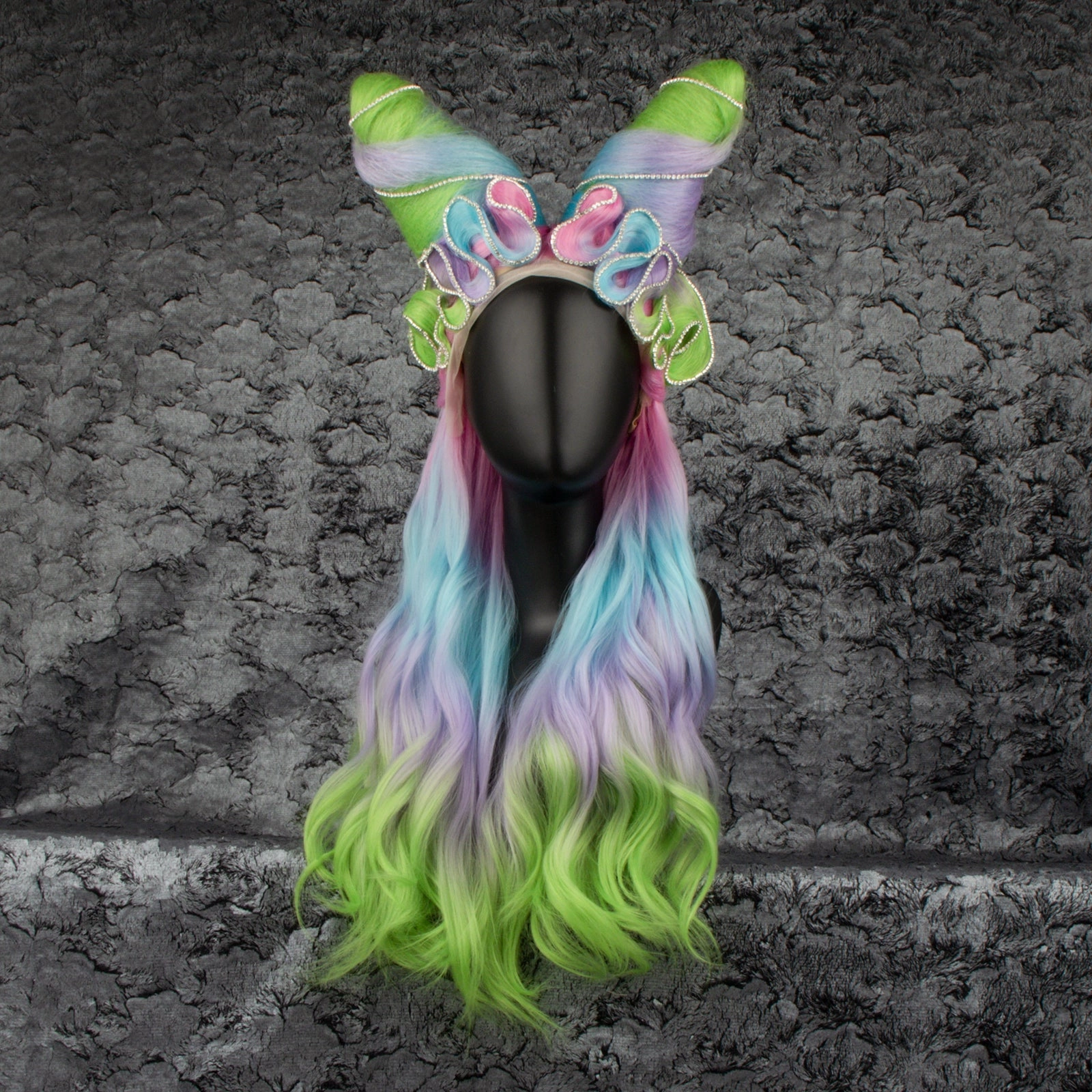 Devils's Horns Cosplay Drag Queen Styled Wig