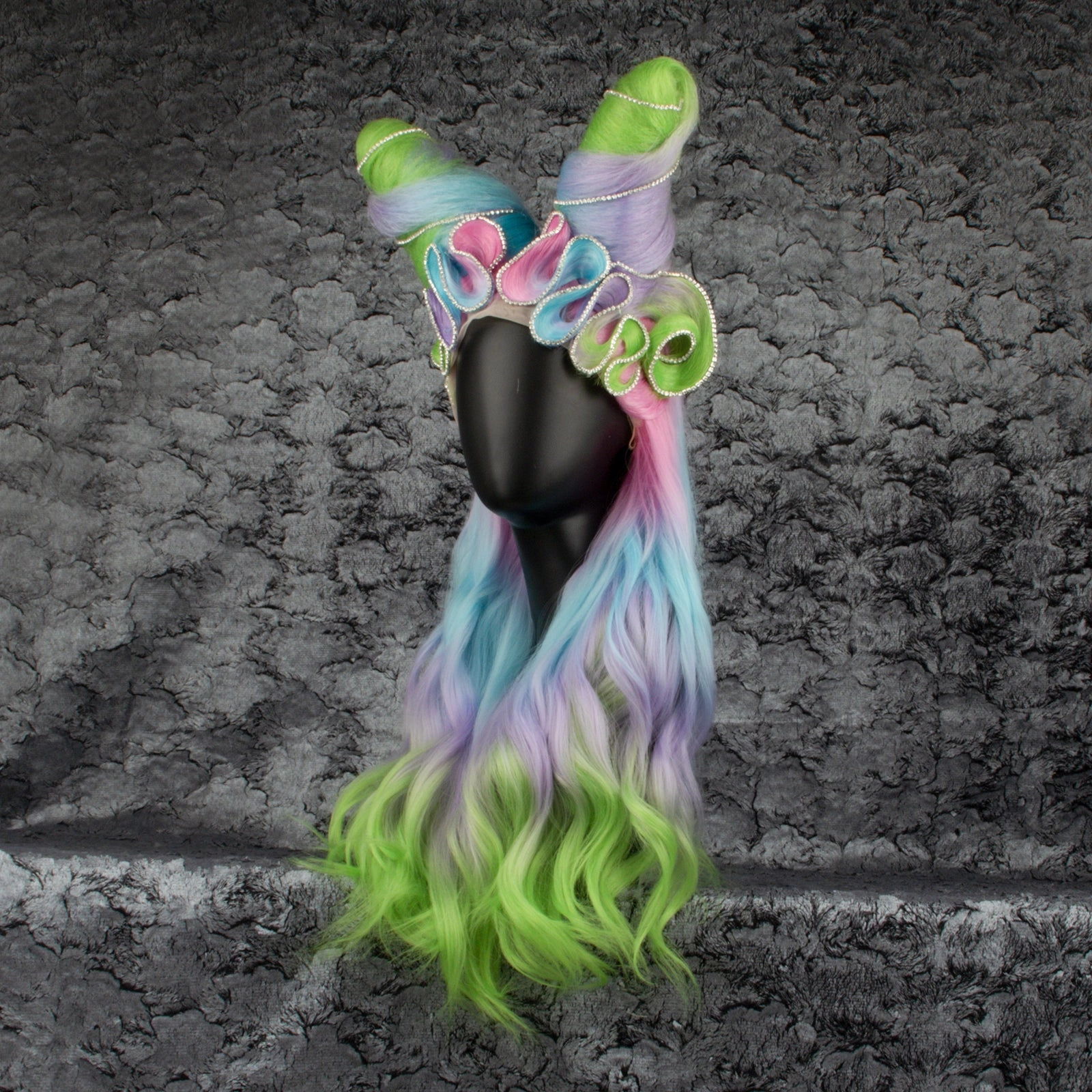 Devils's Horns Cosplay Drag Queen Styled Wig