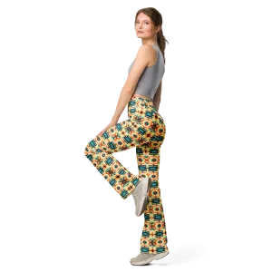 Earth Tribal Pattern Flare Leggings