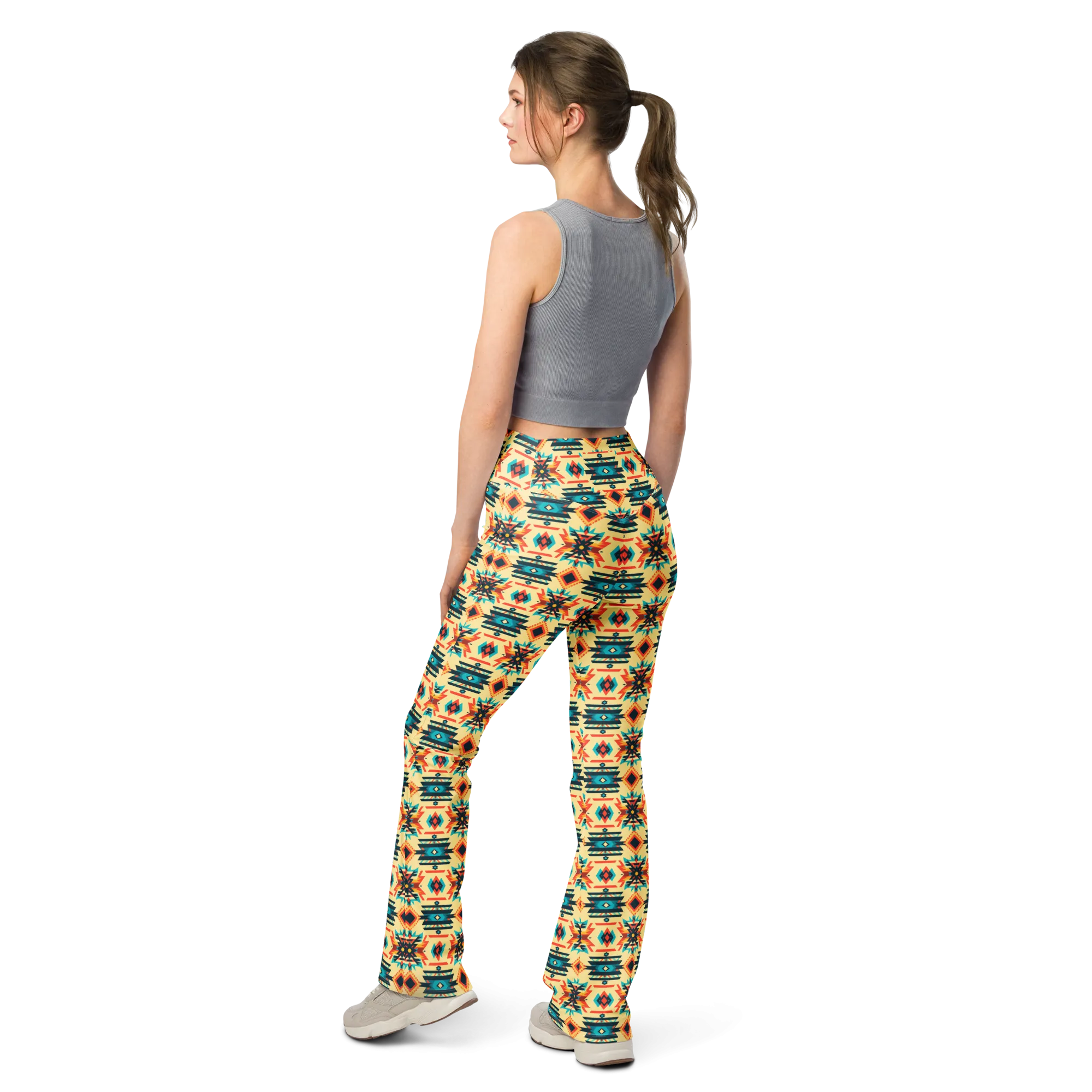Earth Tribal Pattern Flare Leggings