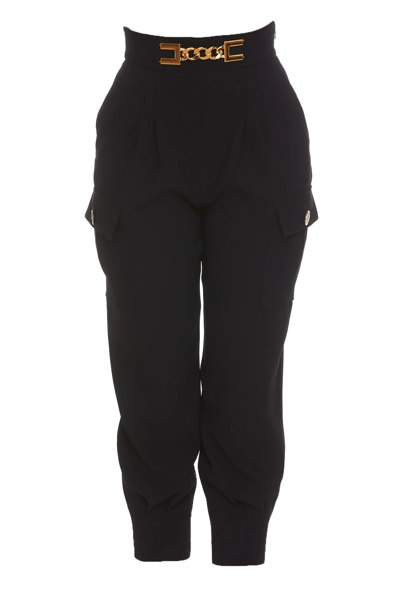 Elisabetta Franchi Chain-Detailed Cropped Pants