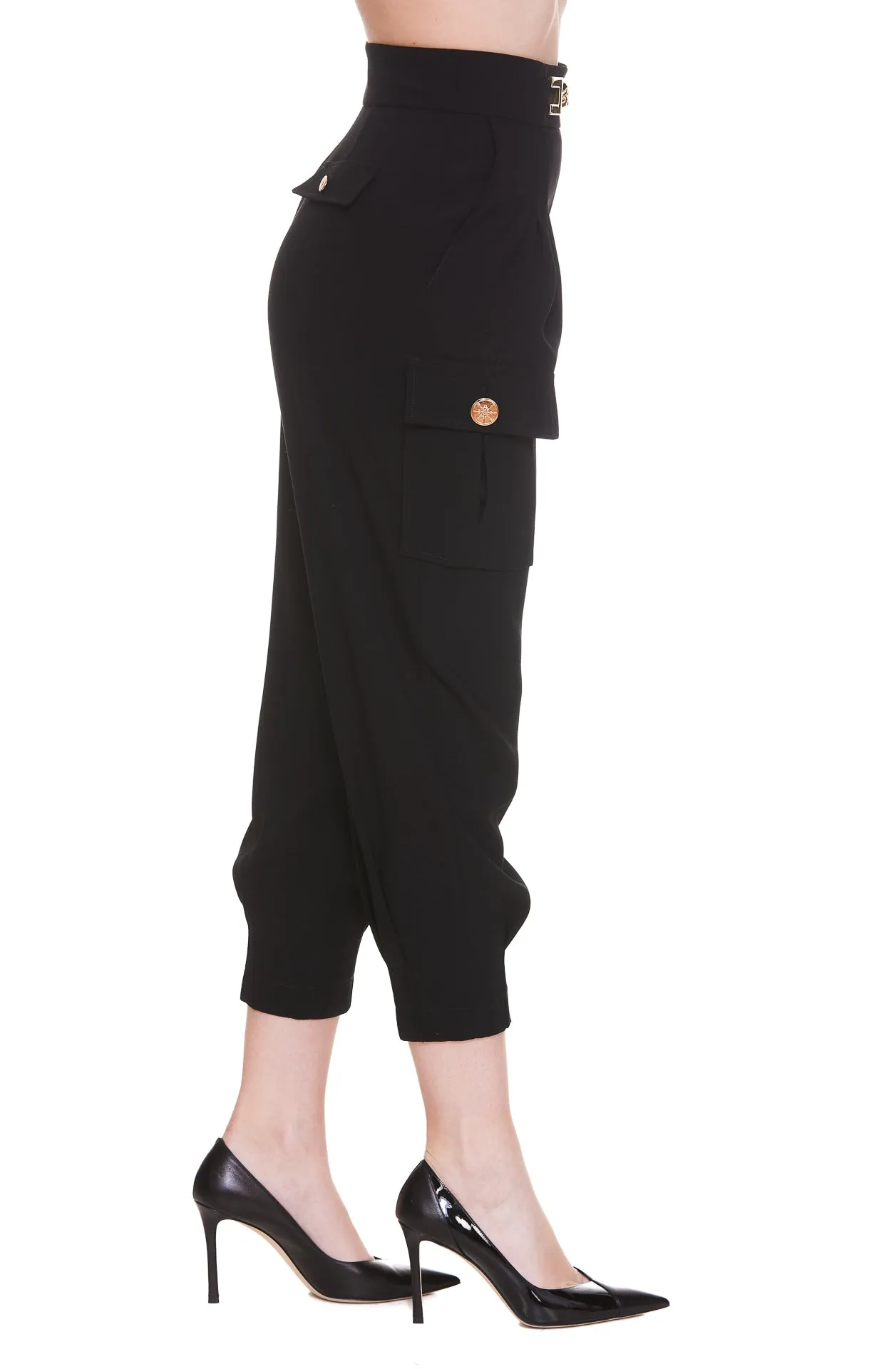 Elisabetta Franchi Chain-Detailed Cropped Pants