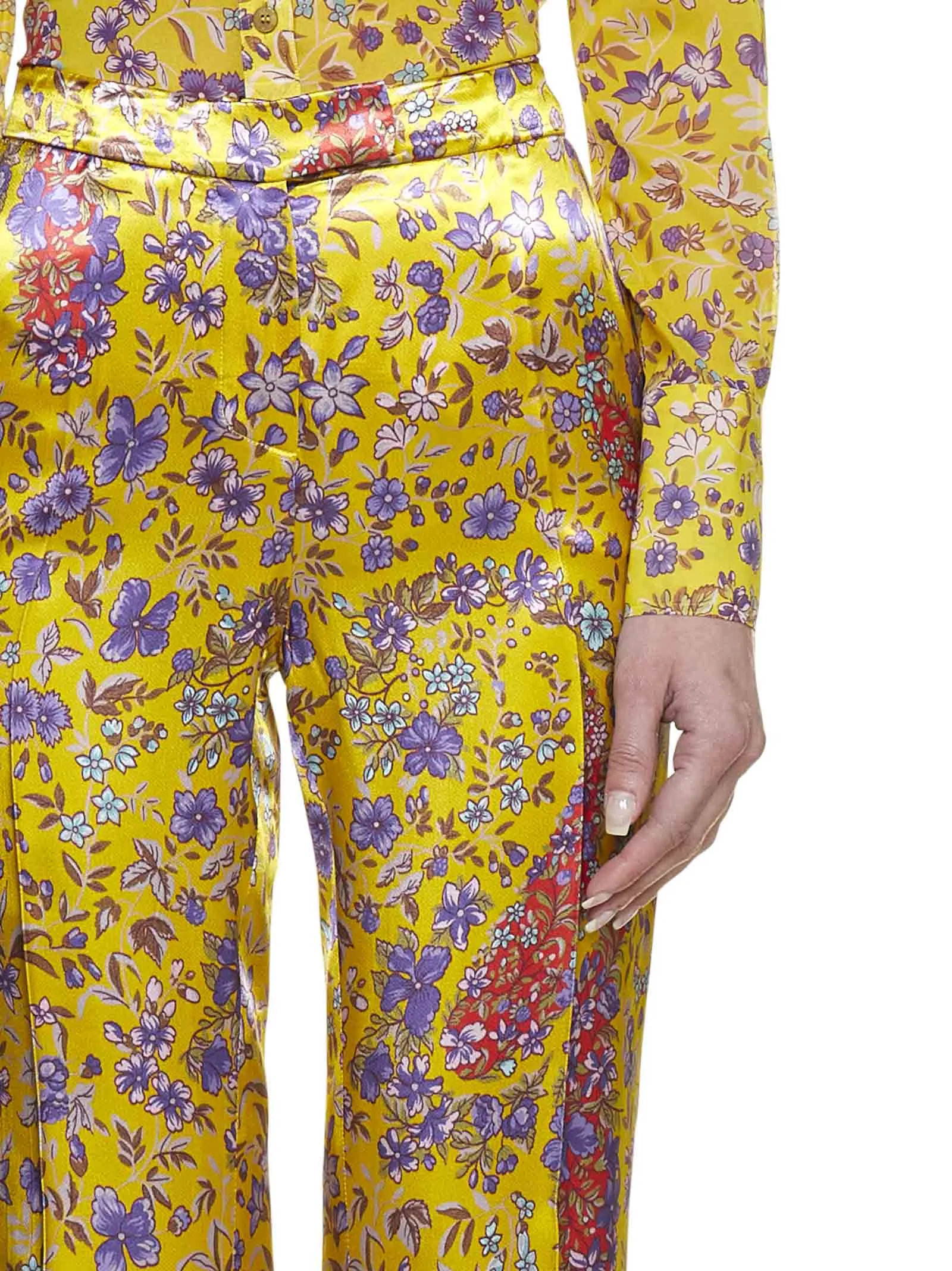 Etro Allover Floral Print Flared Pants