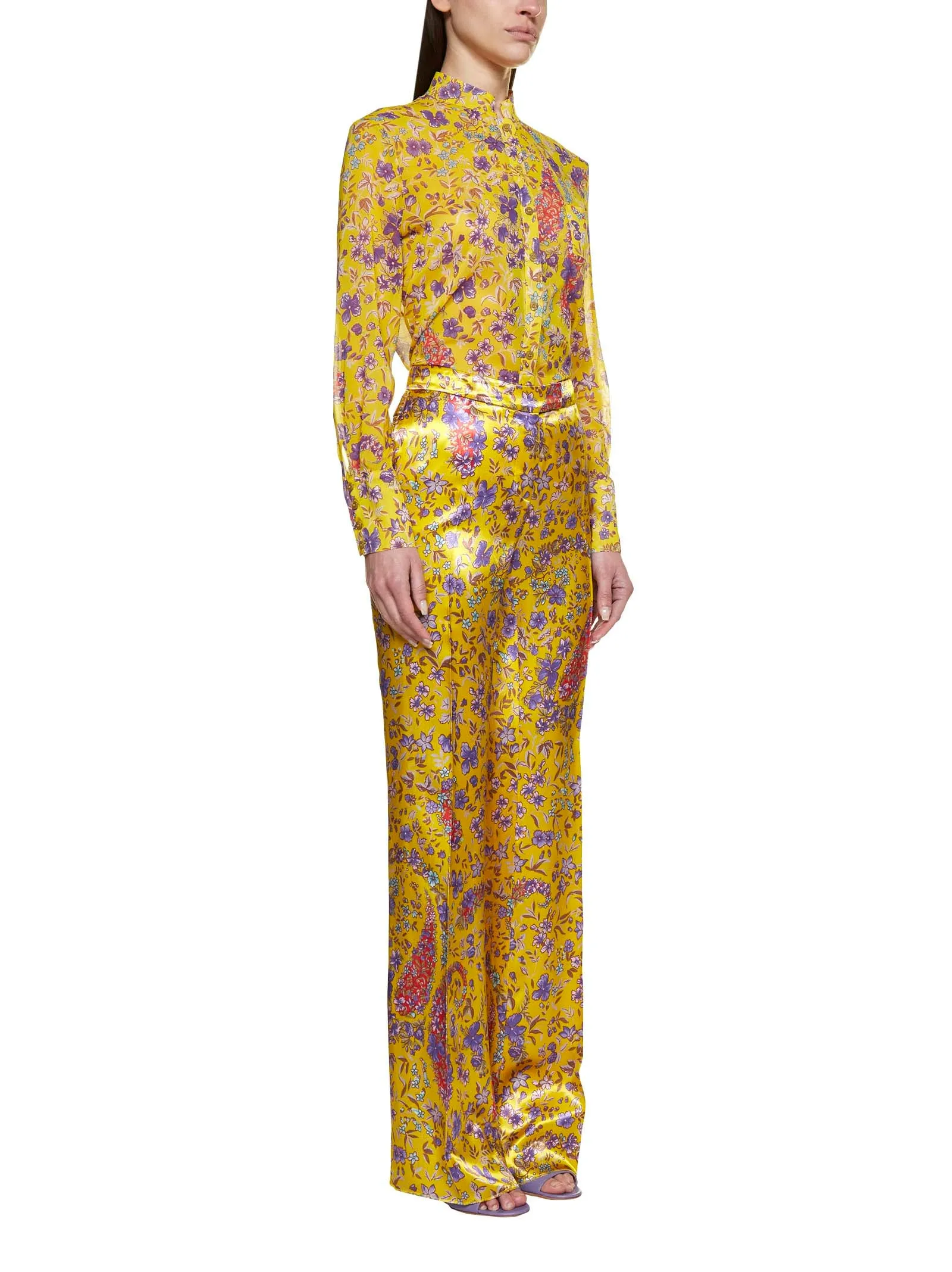Etro Allover Floral Print Flared Pants