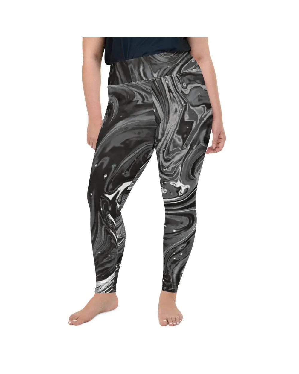 Grey Swirl Plus Size Leggings