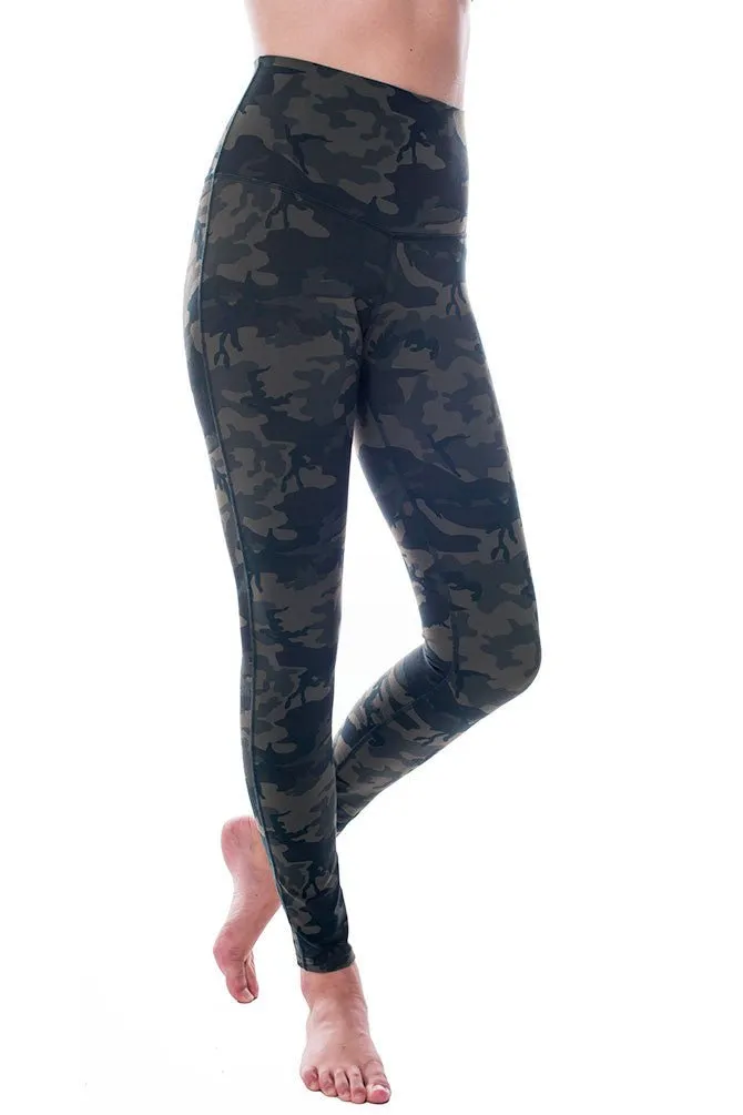 High Waist Green Camo Leggings - Warrior Leggings