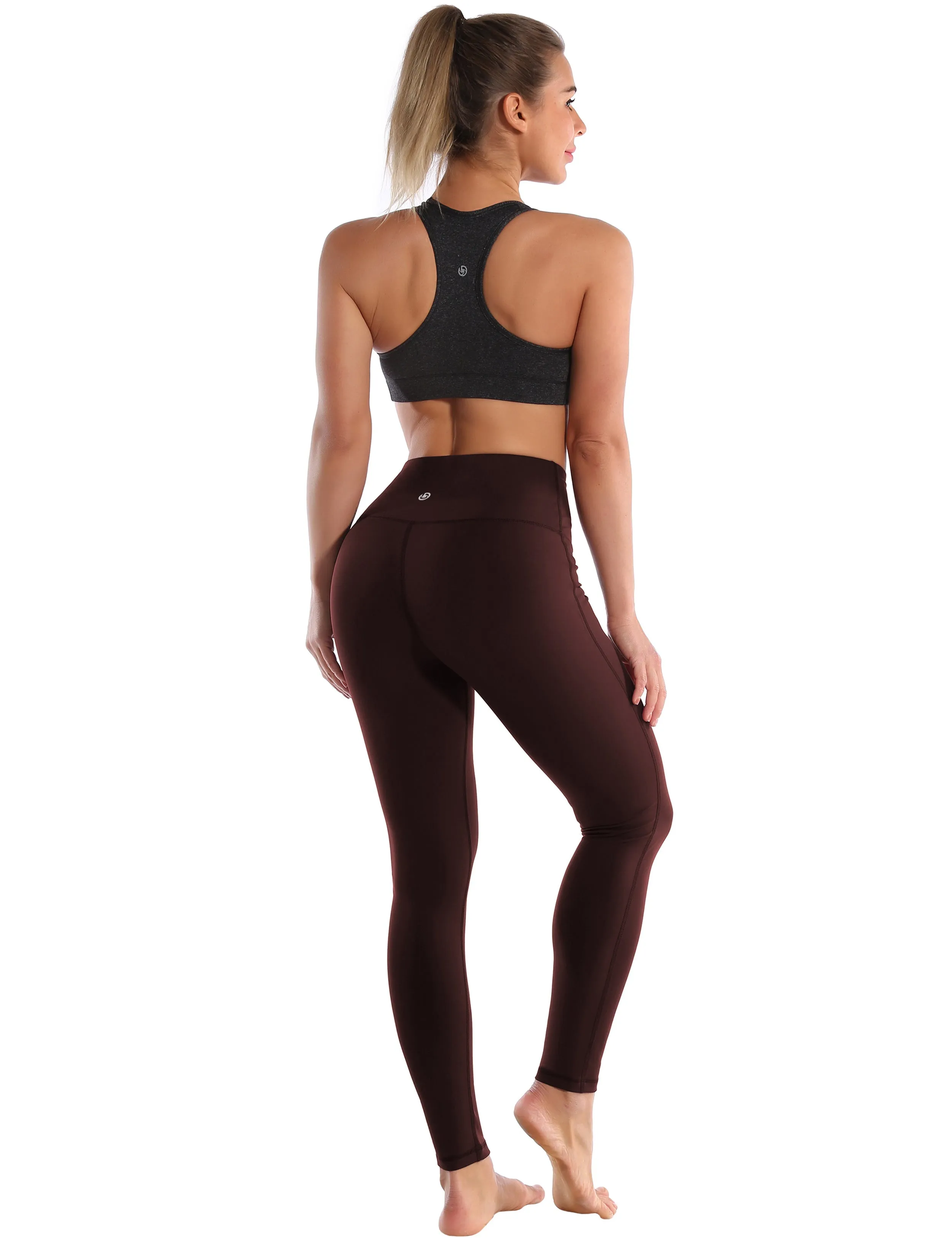 High Waist Side Line Yoga Pants mahoganymaroon_yoga