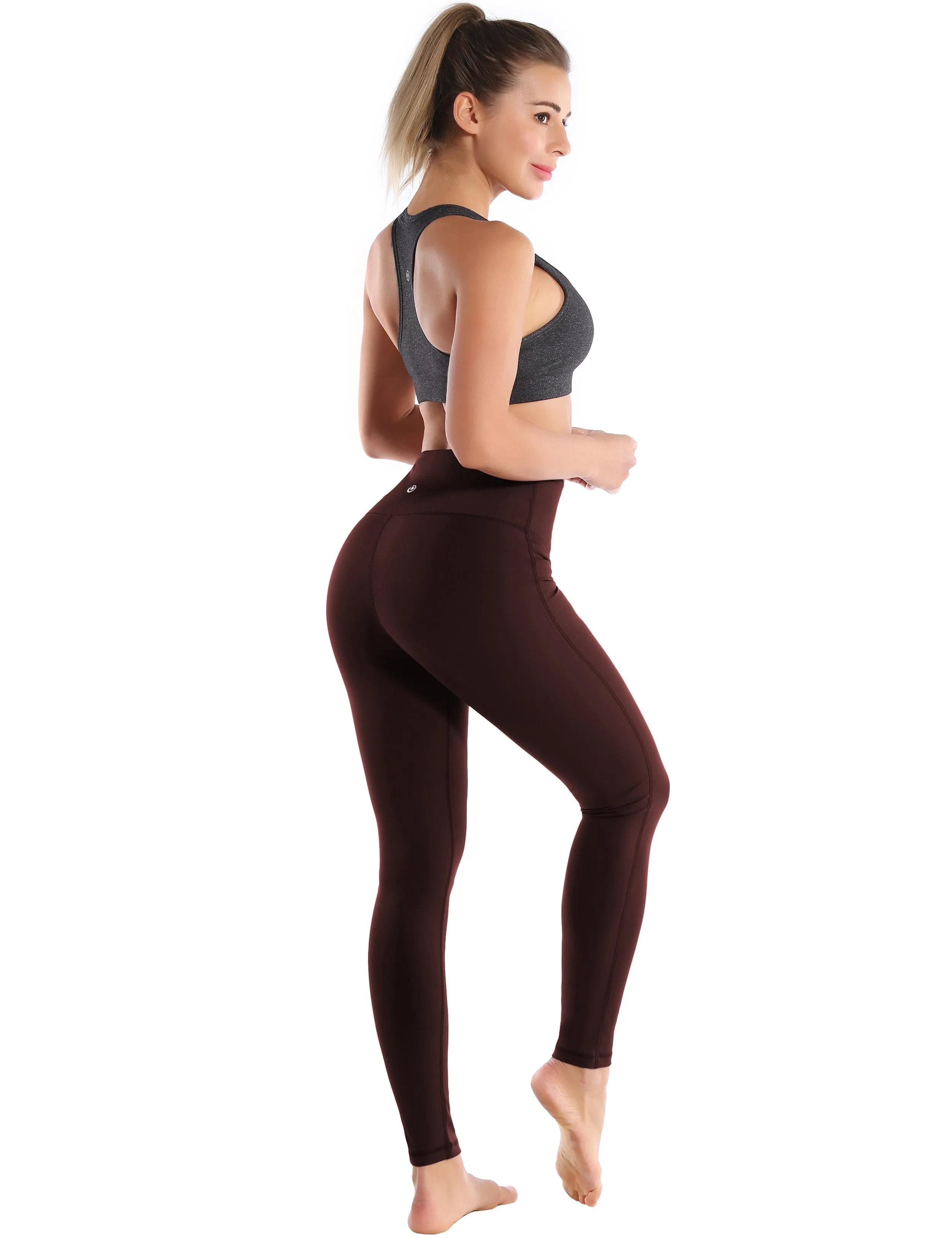High Waist Side Line Yoga Pants mahoganymaroon_yoga