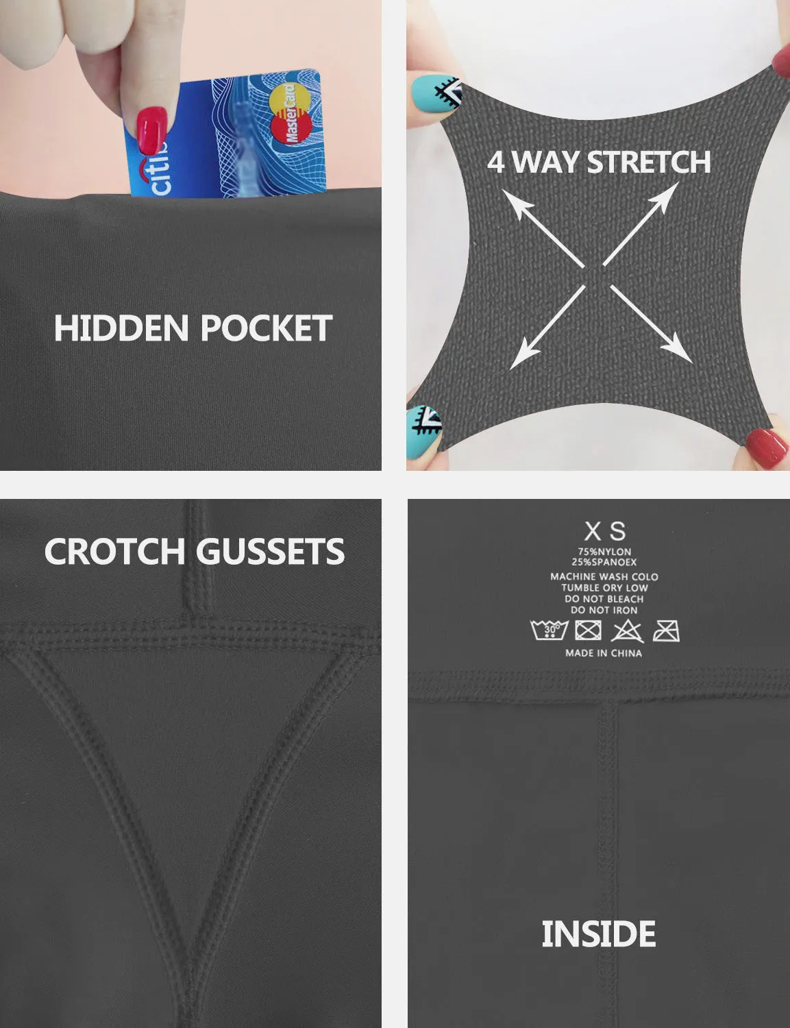 High Waist Side Pockets Yoga Pants irongrey_yoga