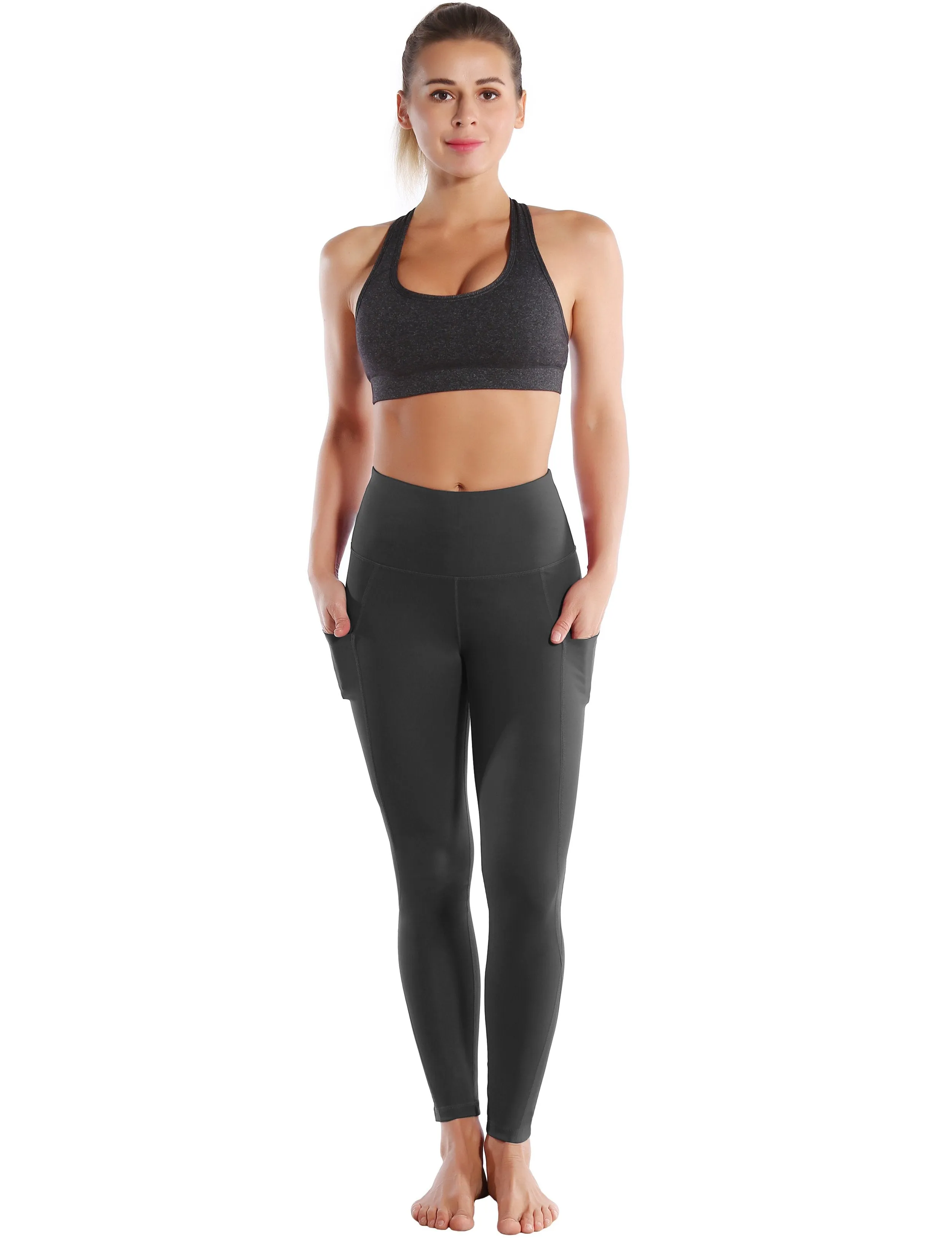 High Waist Side Pockets Yoga Pants shadowcharcoal ins_yoga
