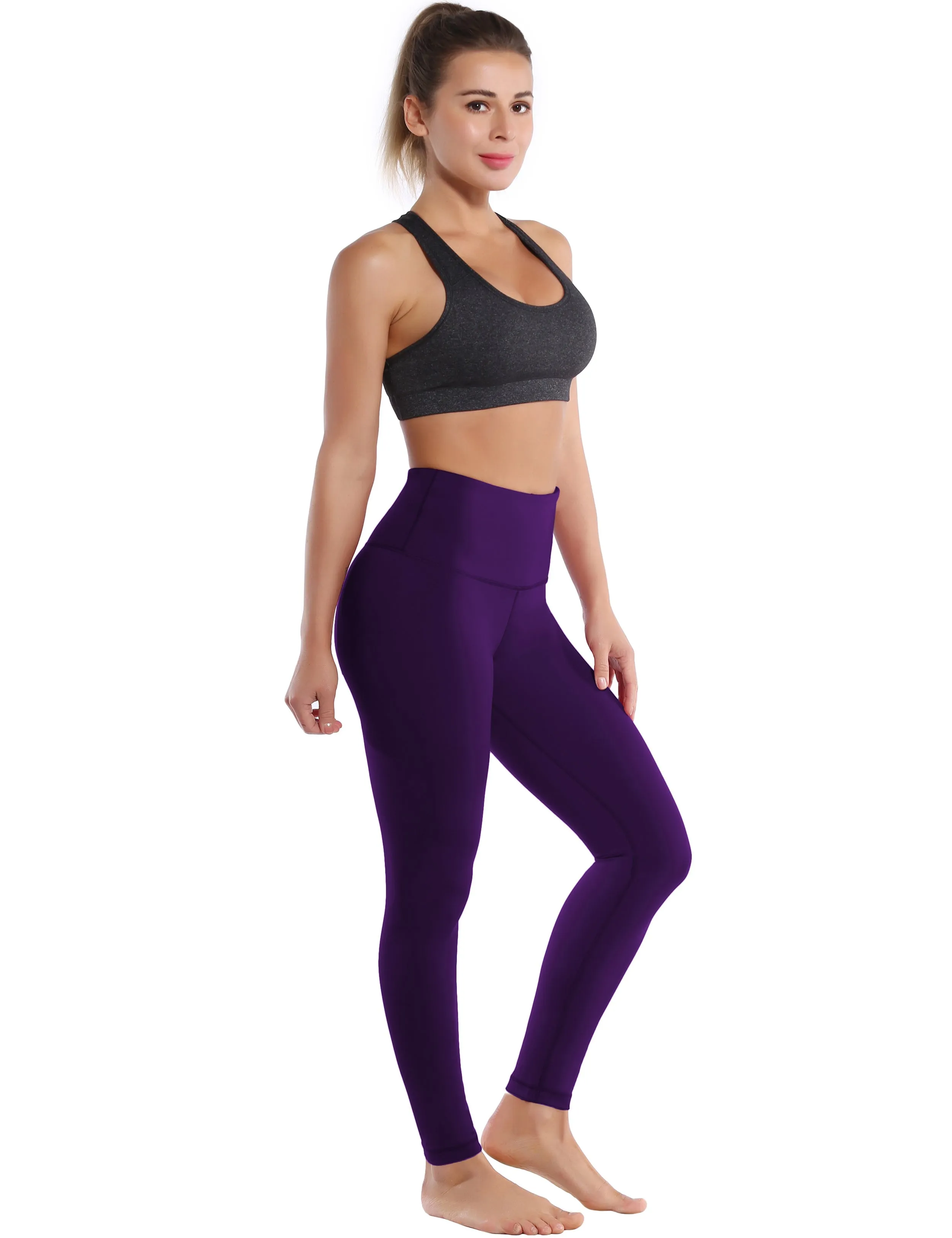 High Waist Yoga Pants eggplantpurple_yoga