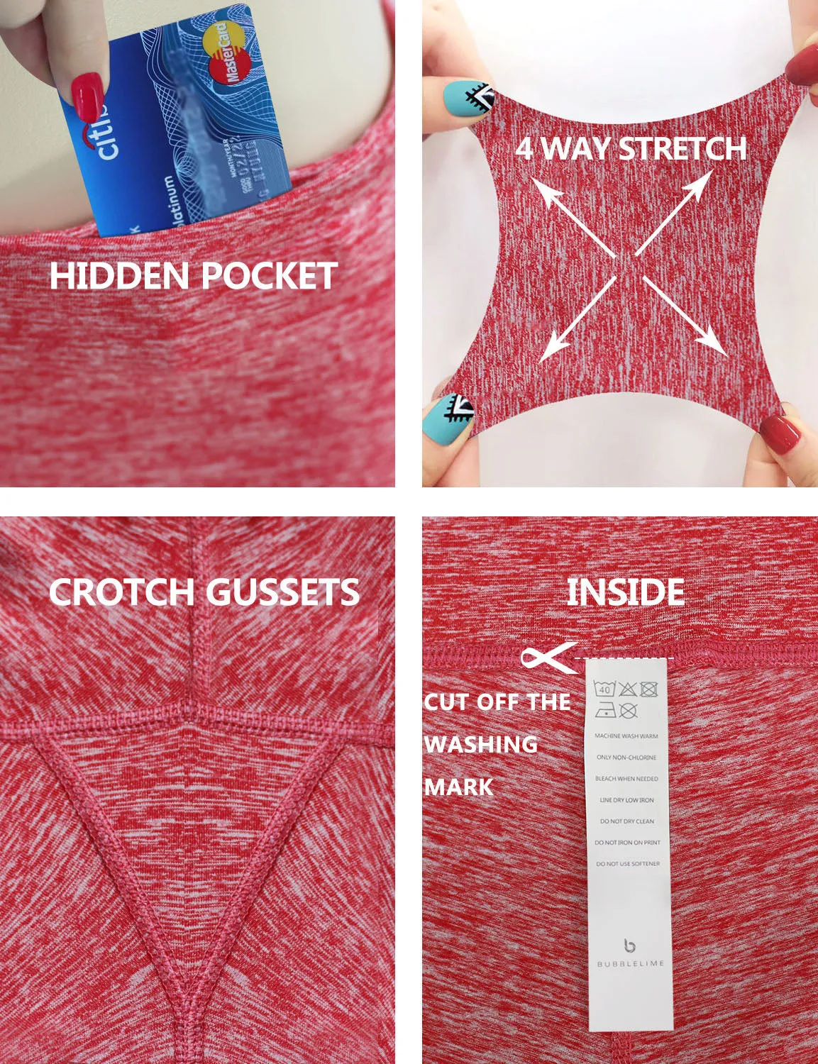High Waist Yoga Pants heatherred_yoga