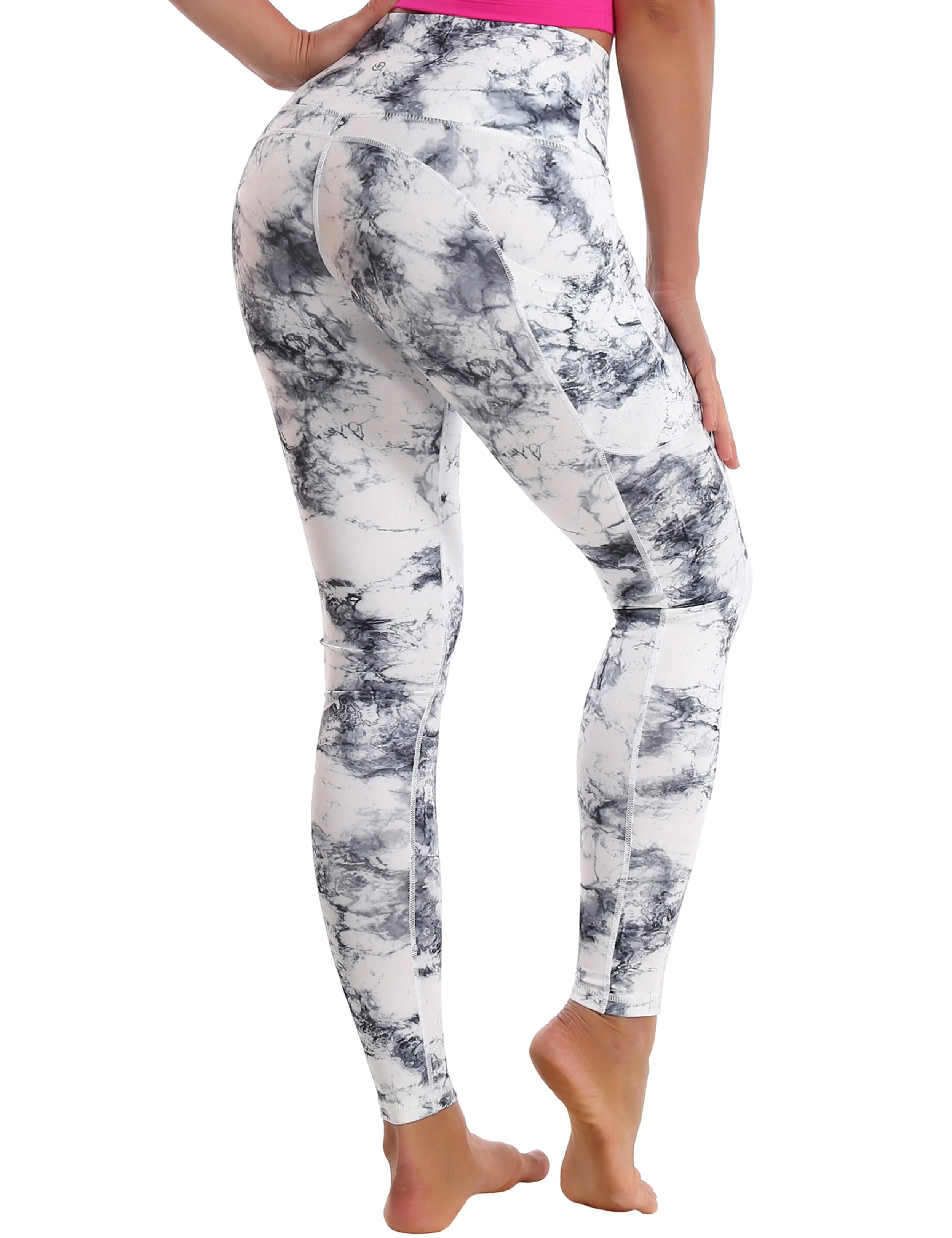 Hip Line Side Pockets Yoga Pants arabescato_yoga
