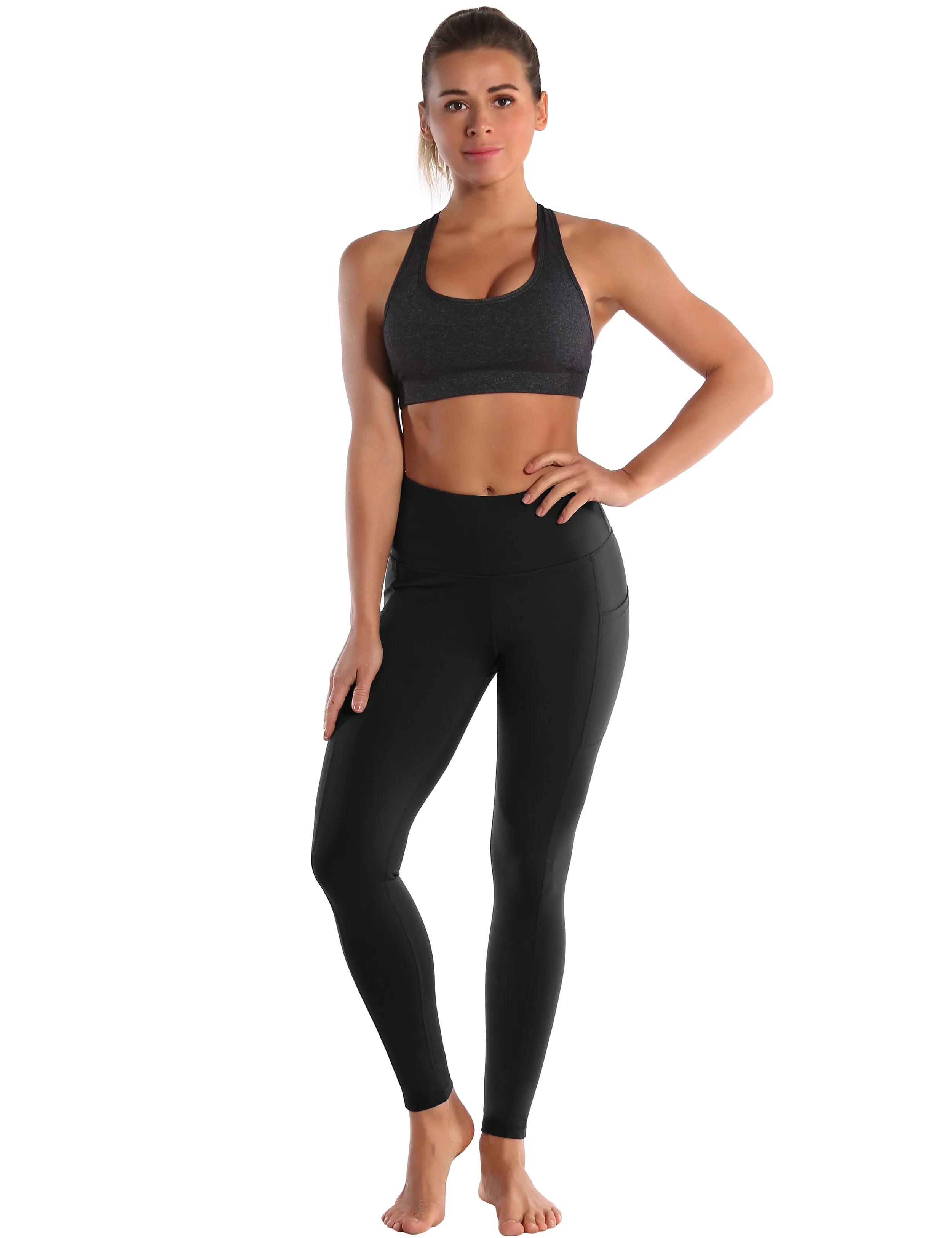 Hip Line Side Pockets Yoga Pants black_yoga