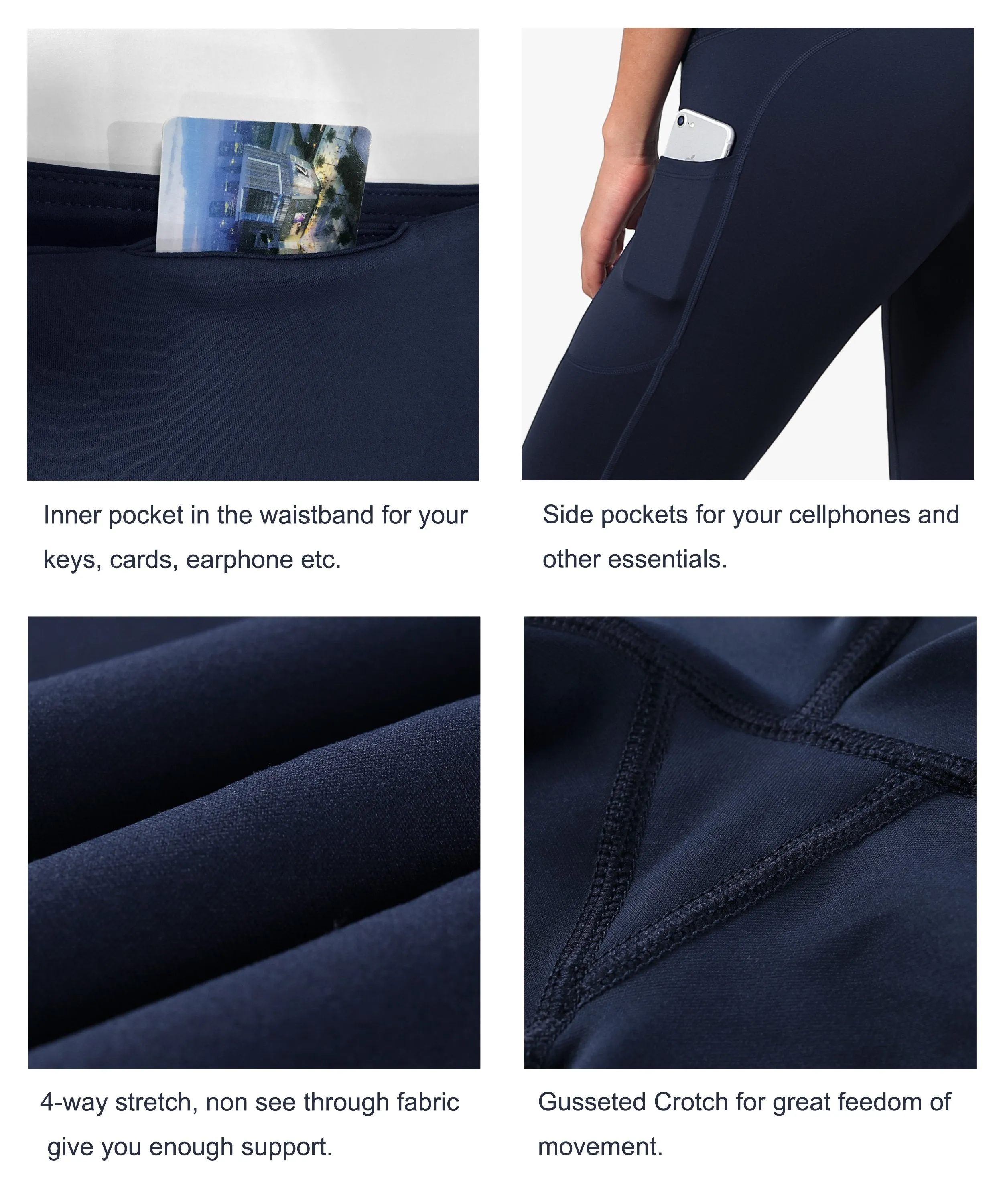 Hip Line Side Pockets Yoga Pants darknavy ins_yoga