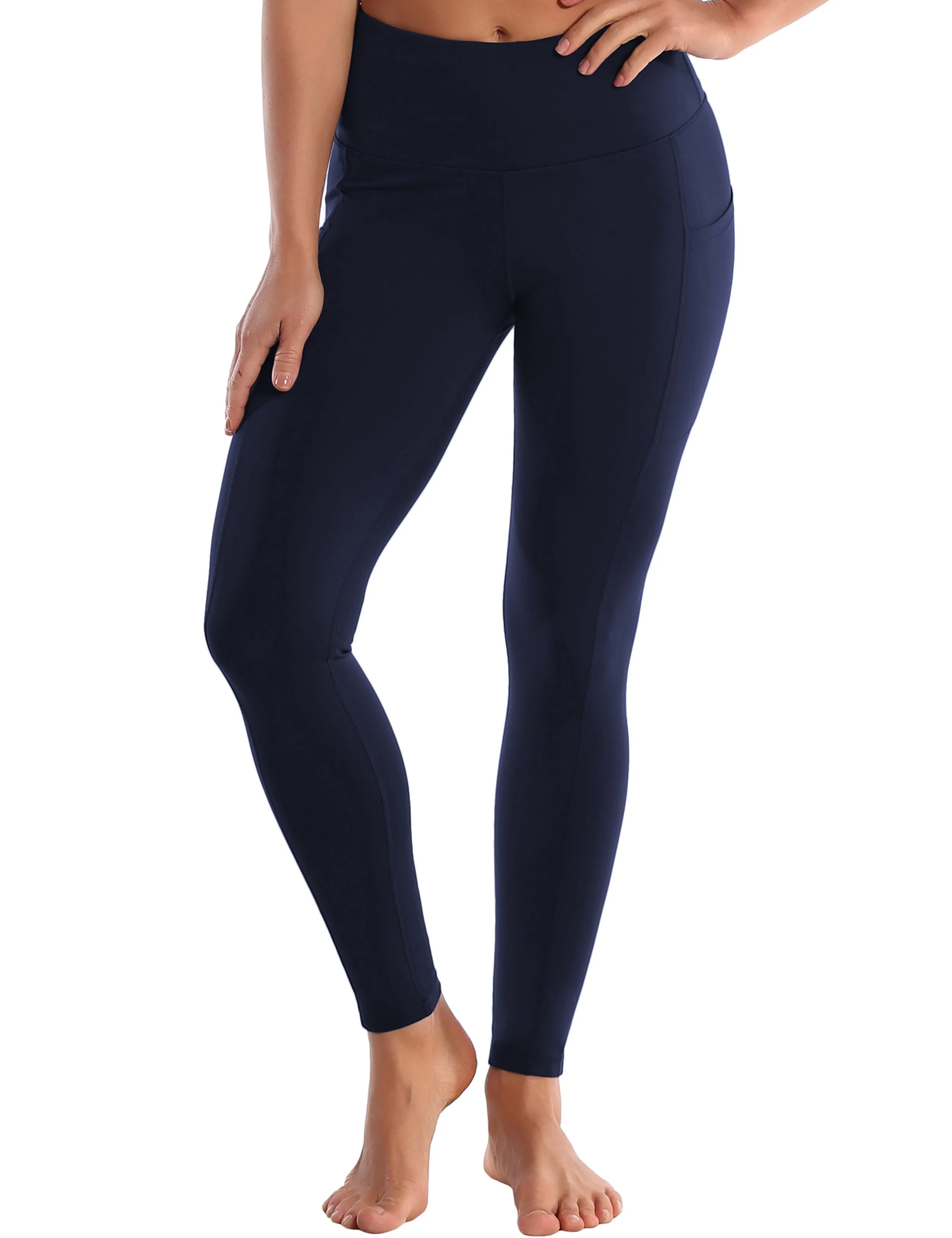 Hip Line Side Pockets Yoga Pants darknavy ins_yoga