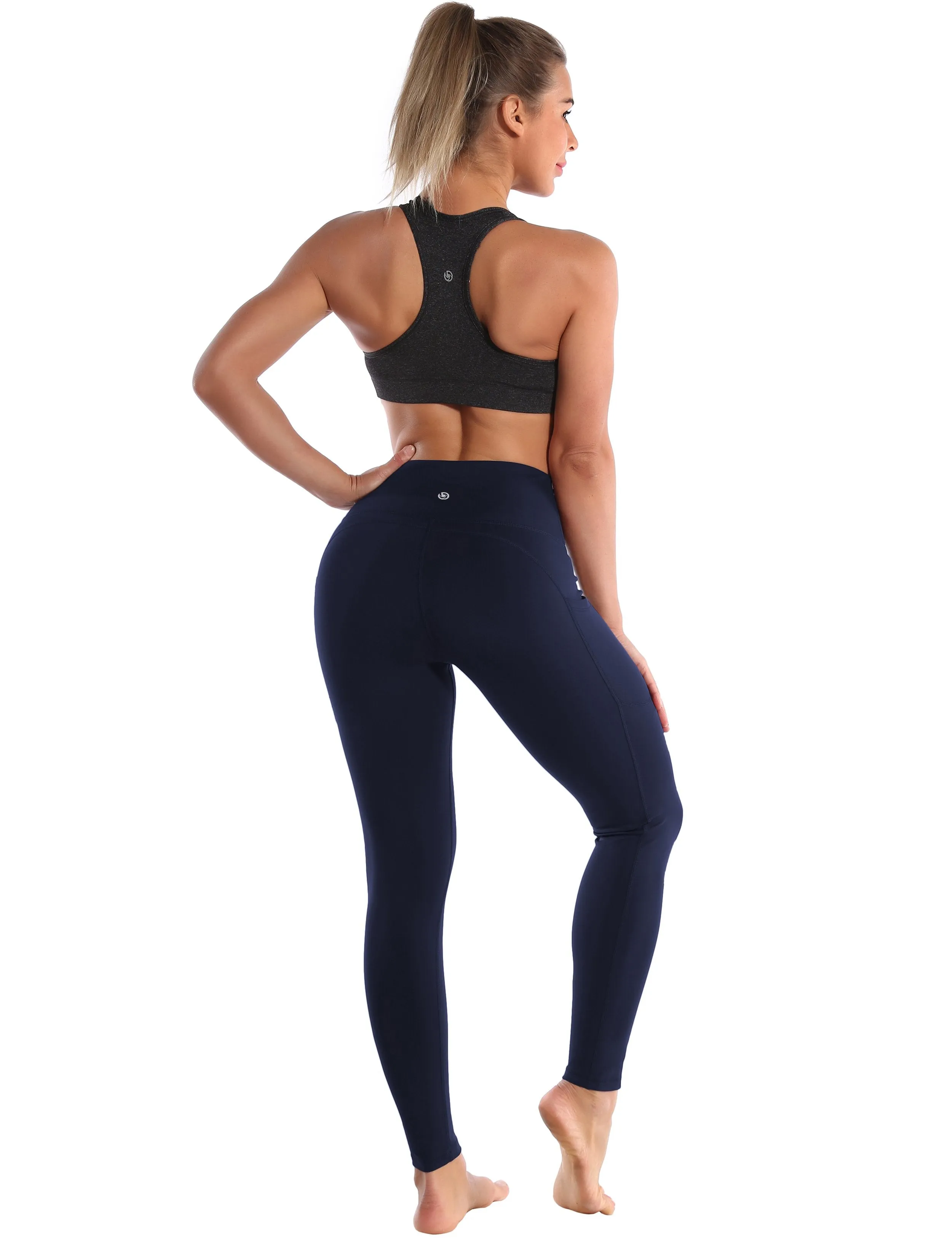 Hip Line Side Pockets Yoga Pants darknavy ins_yoga