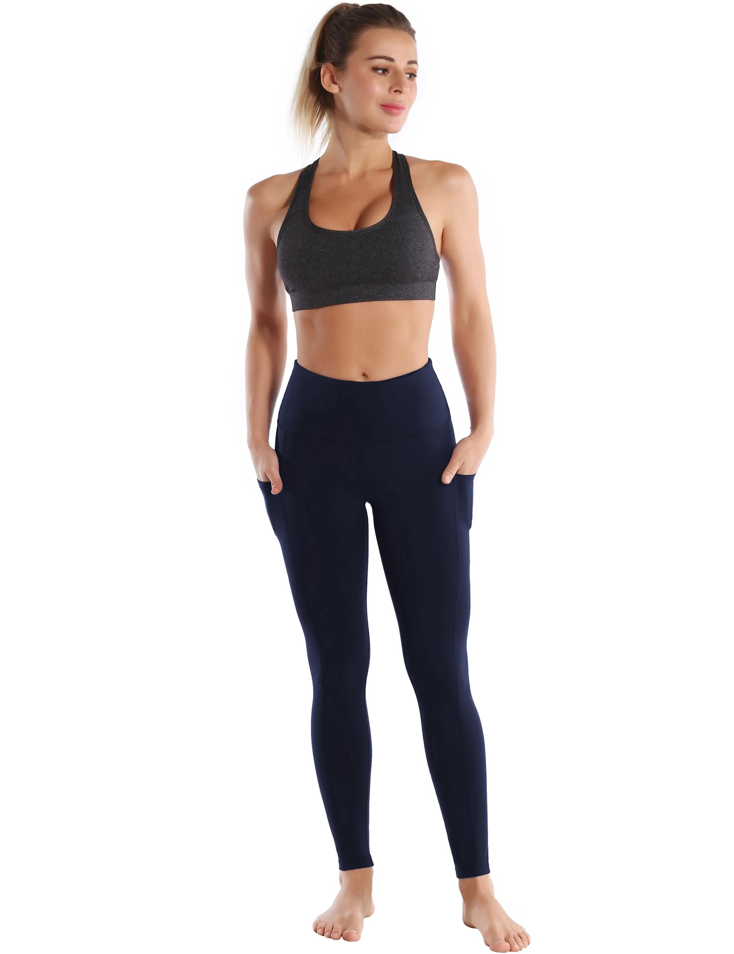 Hip Line Side Pockets Yoga Pants darknavy ins_yoga