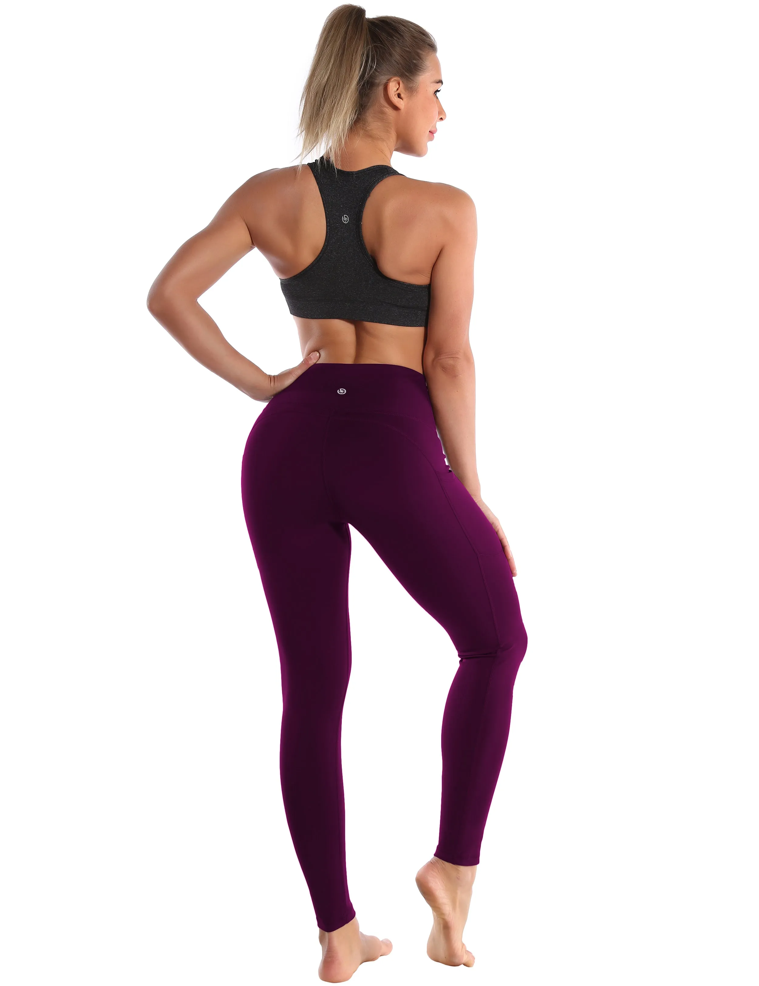 Hip Line Side Pockets Yoga Pants plum_yoga