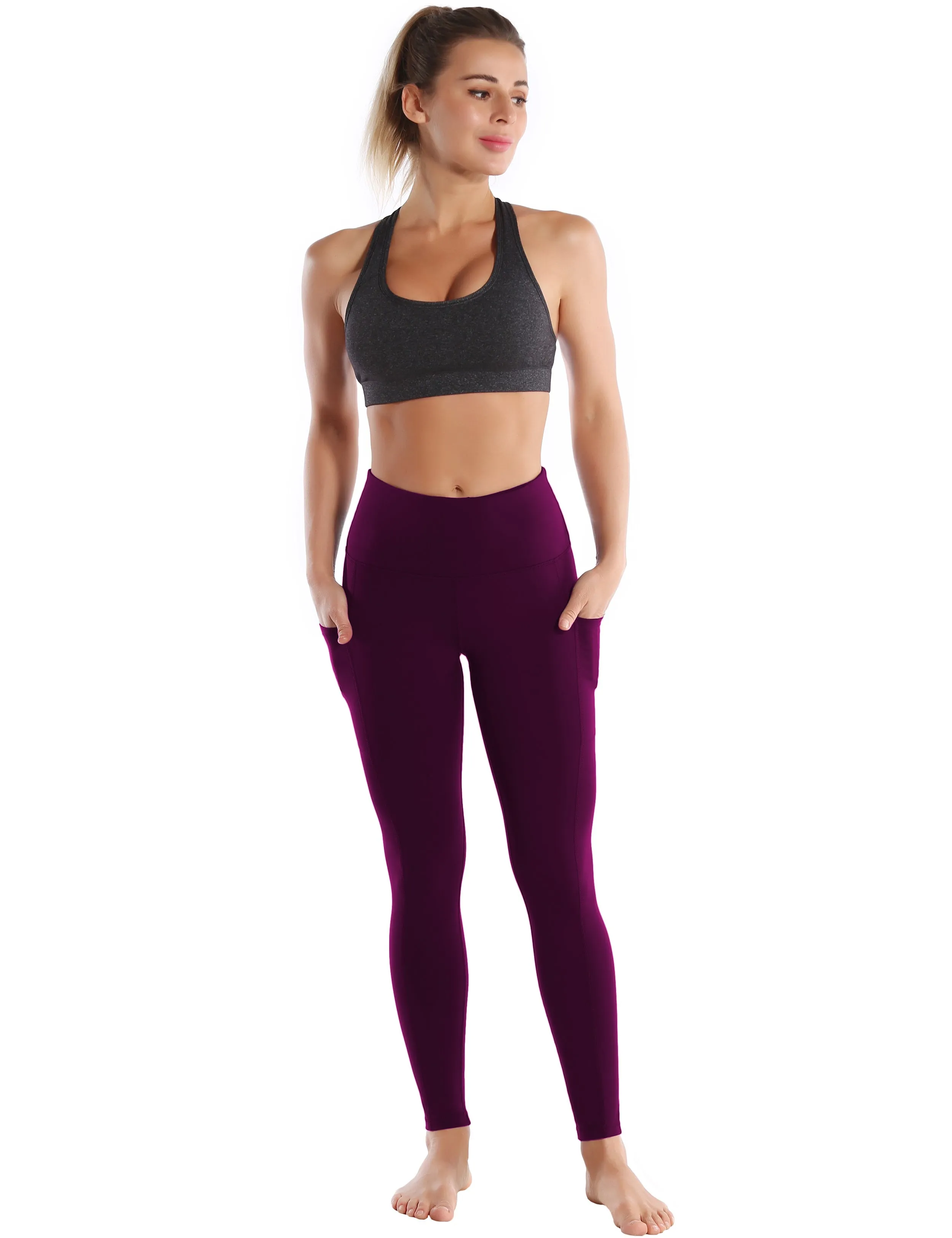 Hip Line Side Pockets Yoga Pants plum_yoga