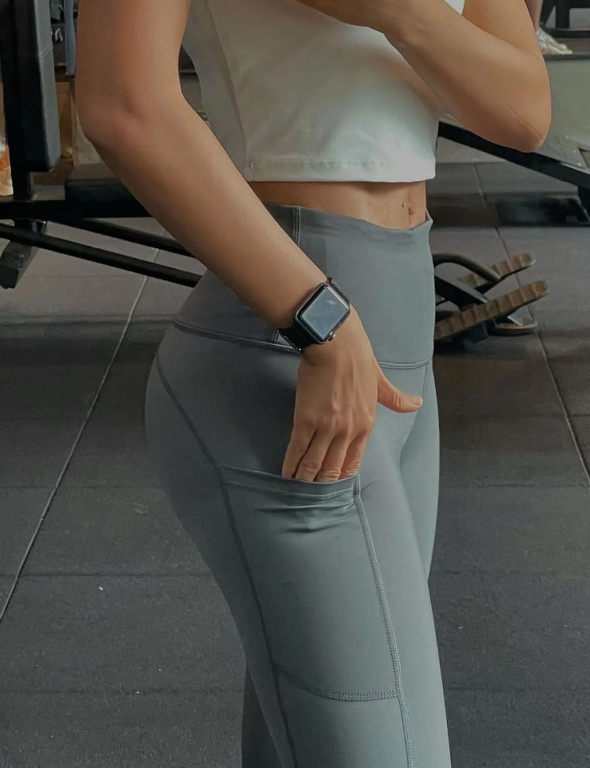 Hip Line Side Pockets Yoga Pants shadowcharcoal ins_yoga