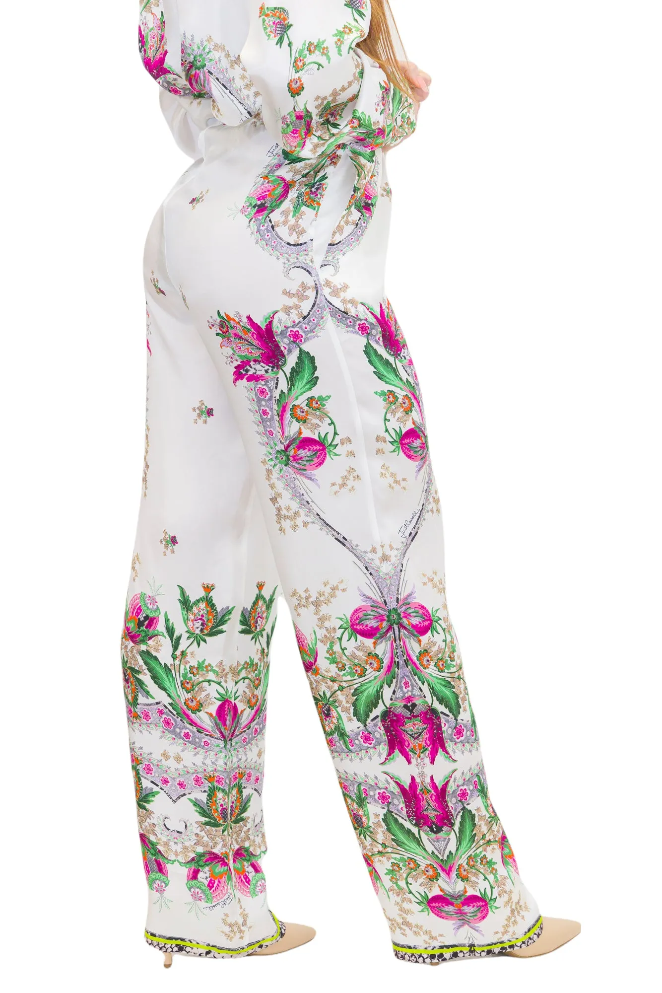 Just Cavalli Floral Printed Flared Trousers